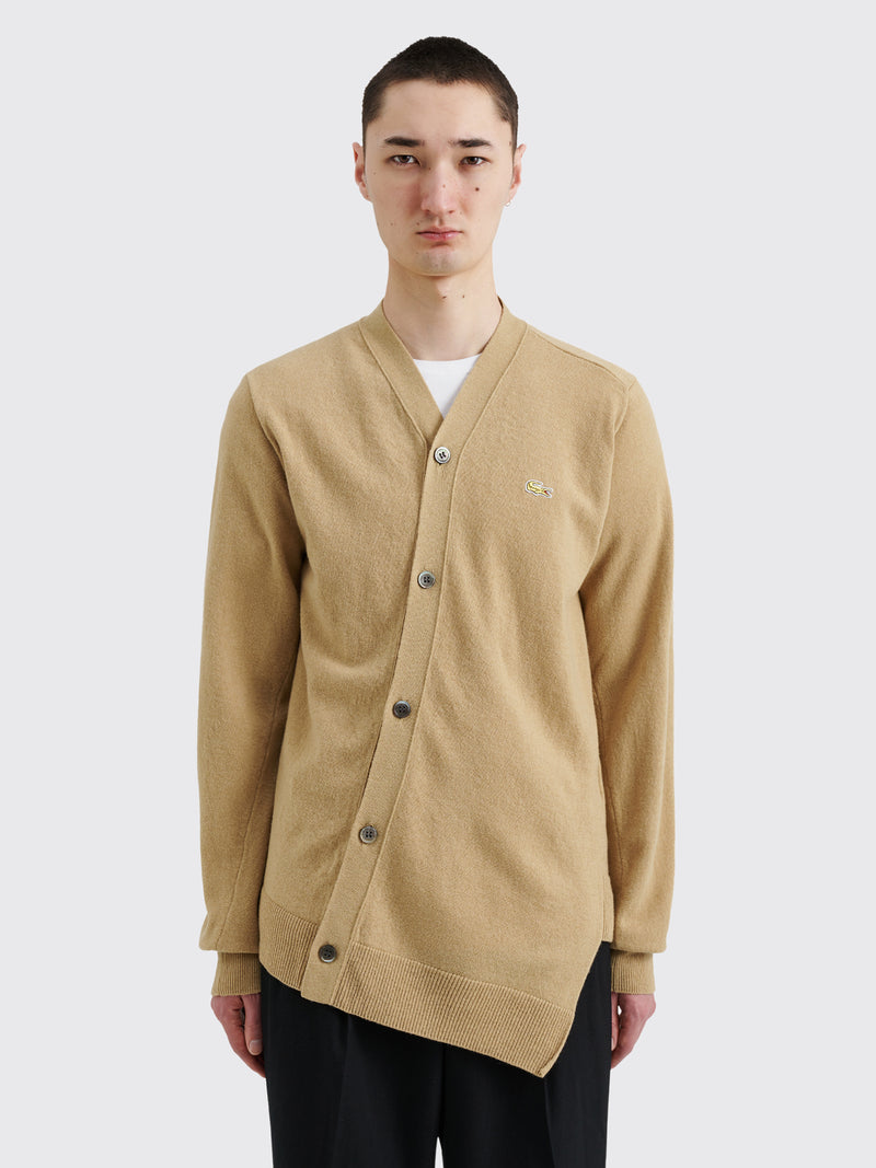 Comme des Garçons - shirt x lacoste knitted wool cardigan camel