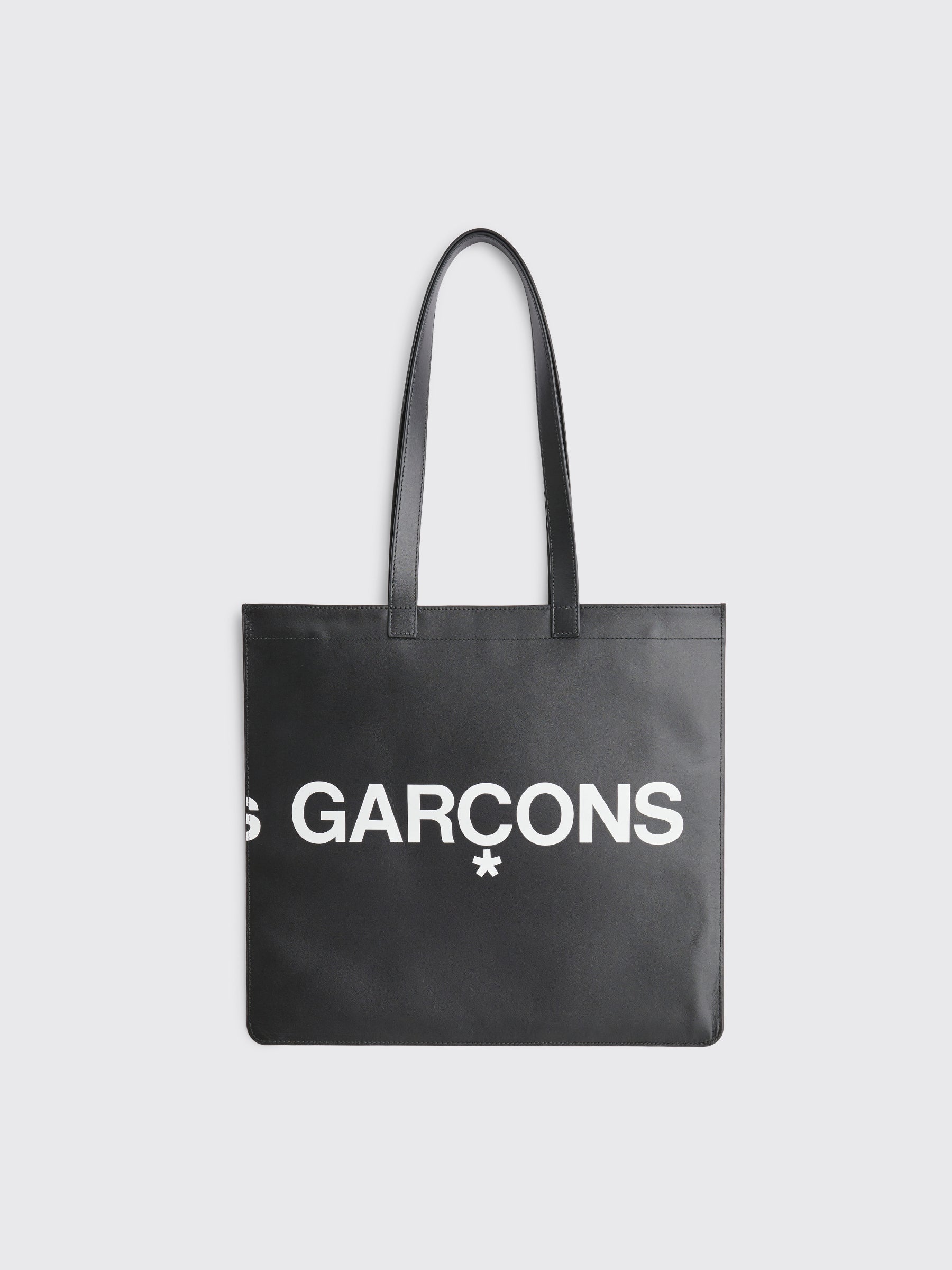 Comme des Garçons Wallet Huge Logo Leather Bag Black