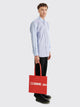 Comme des Garçons Wallet Huge Logo Leather Bag Red