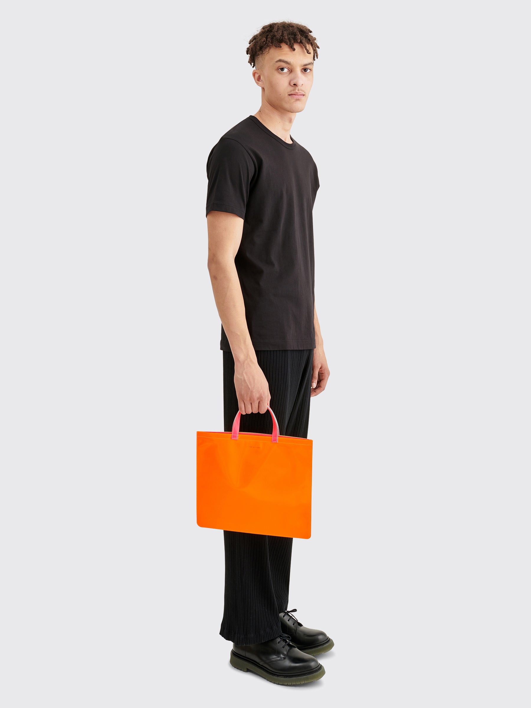 Comme des Garçons Wallet Super Fluo Leather Bag Yellow / Orange