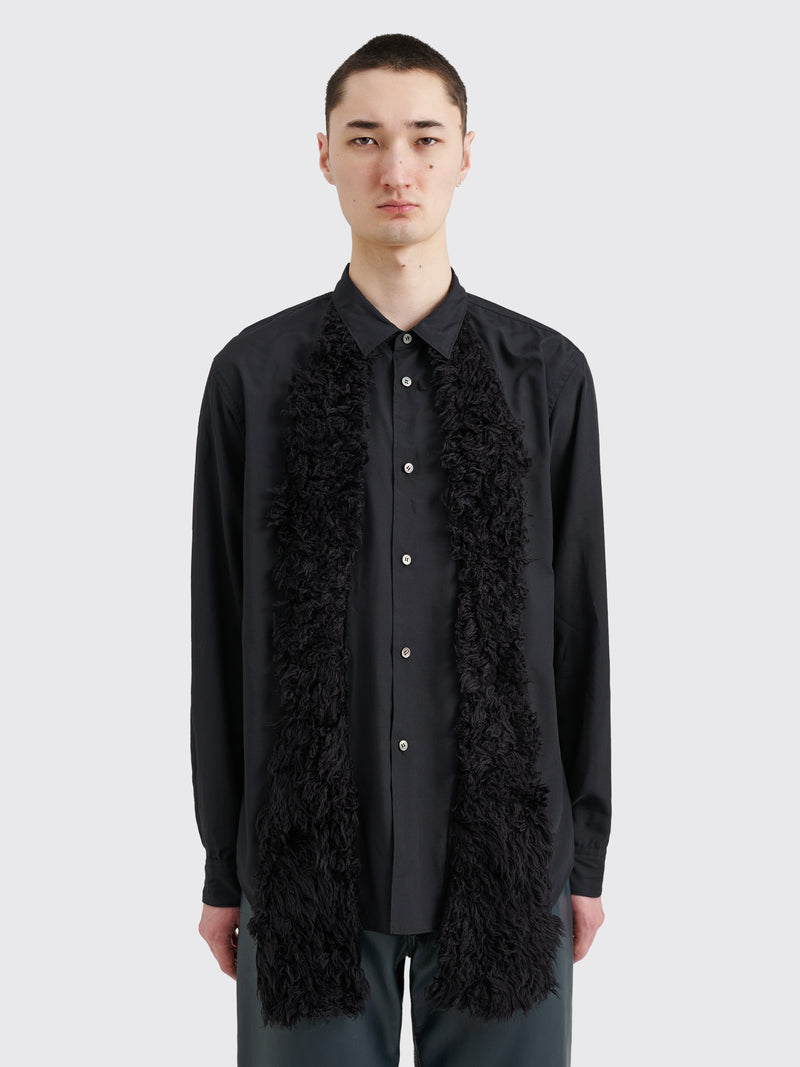 Comme des Garçons - homme plus fake fur panel shirt black