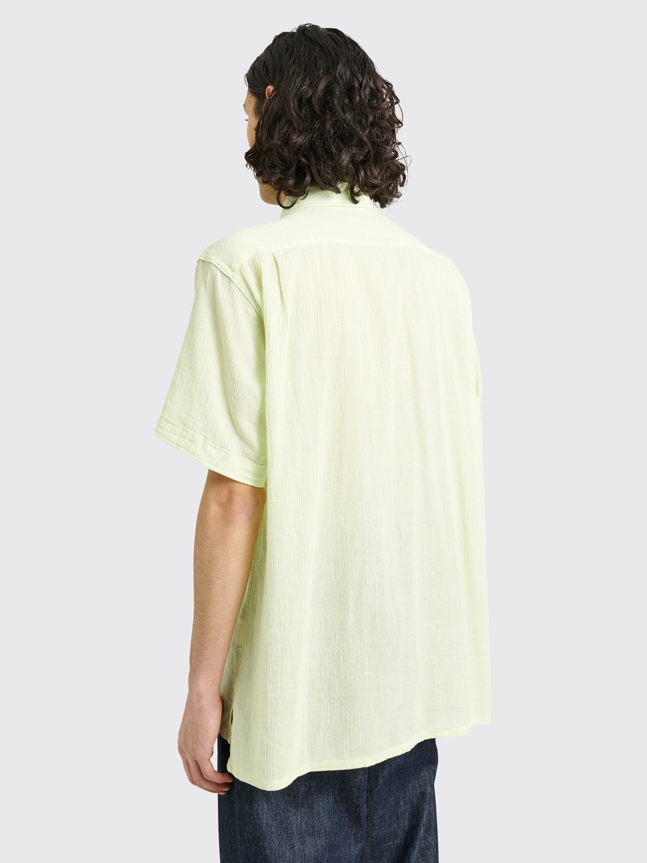 Engineered Garments Cotton Crepe Camp Shirt Lime