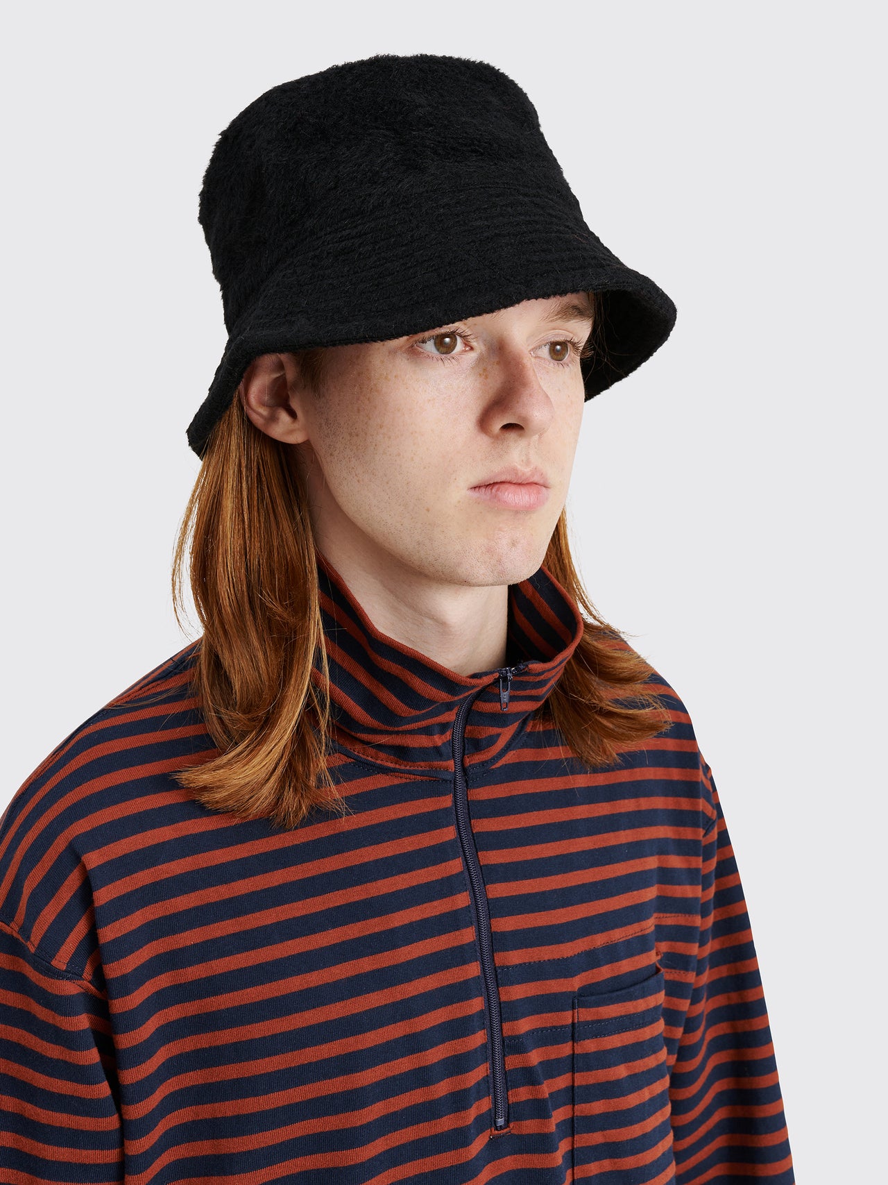 Engineered Garments Shaggy Wool Bucket Hat Black