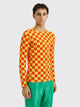 ERL Checker Print Waffle Longsleeve T-shirt Orange