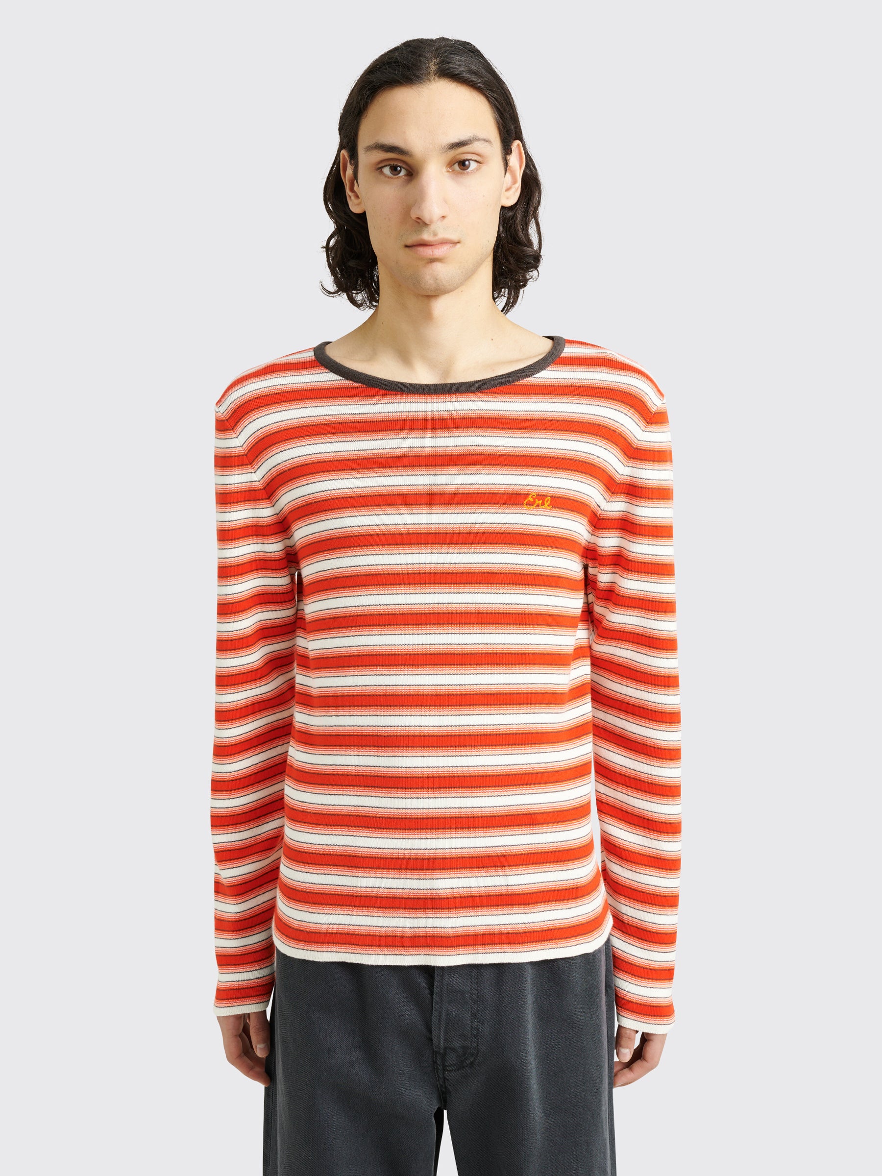 ERL Crewneck Striped Light Sweater Red