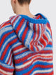 ERL Oversized Alpaca Knit Hoodie Red / Blue