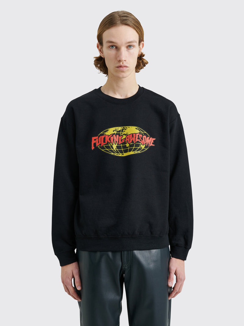 Fucking Awesome - fa world logo crewneck black