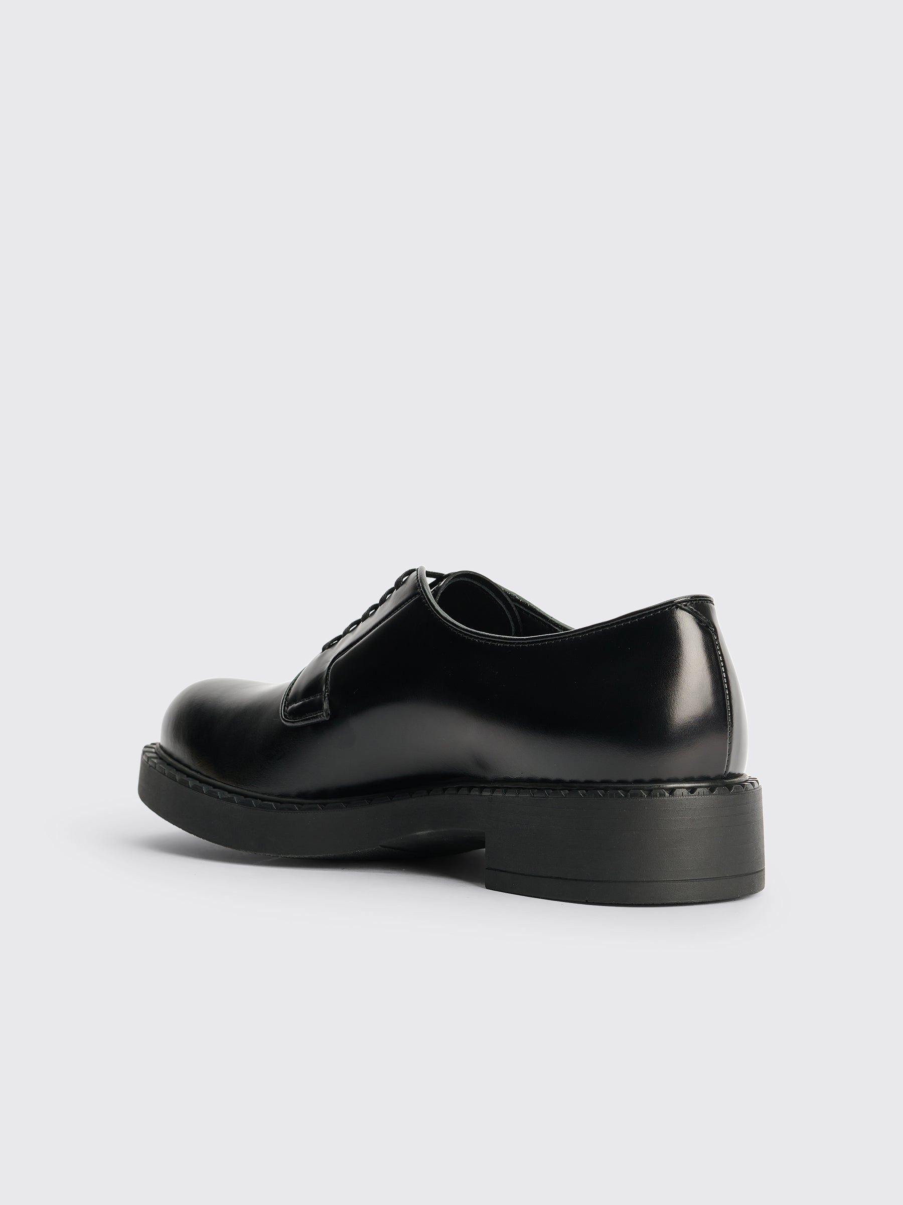 Prada Lace Up Derby Shoes Black