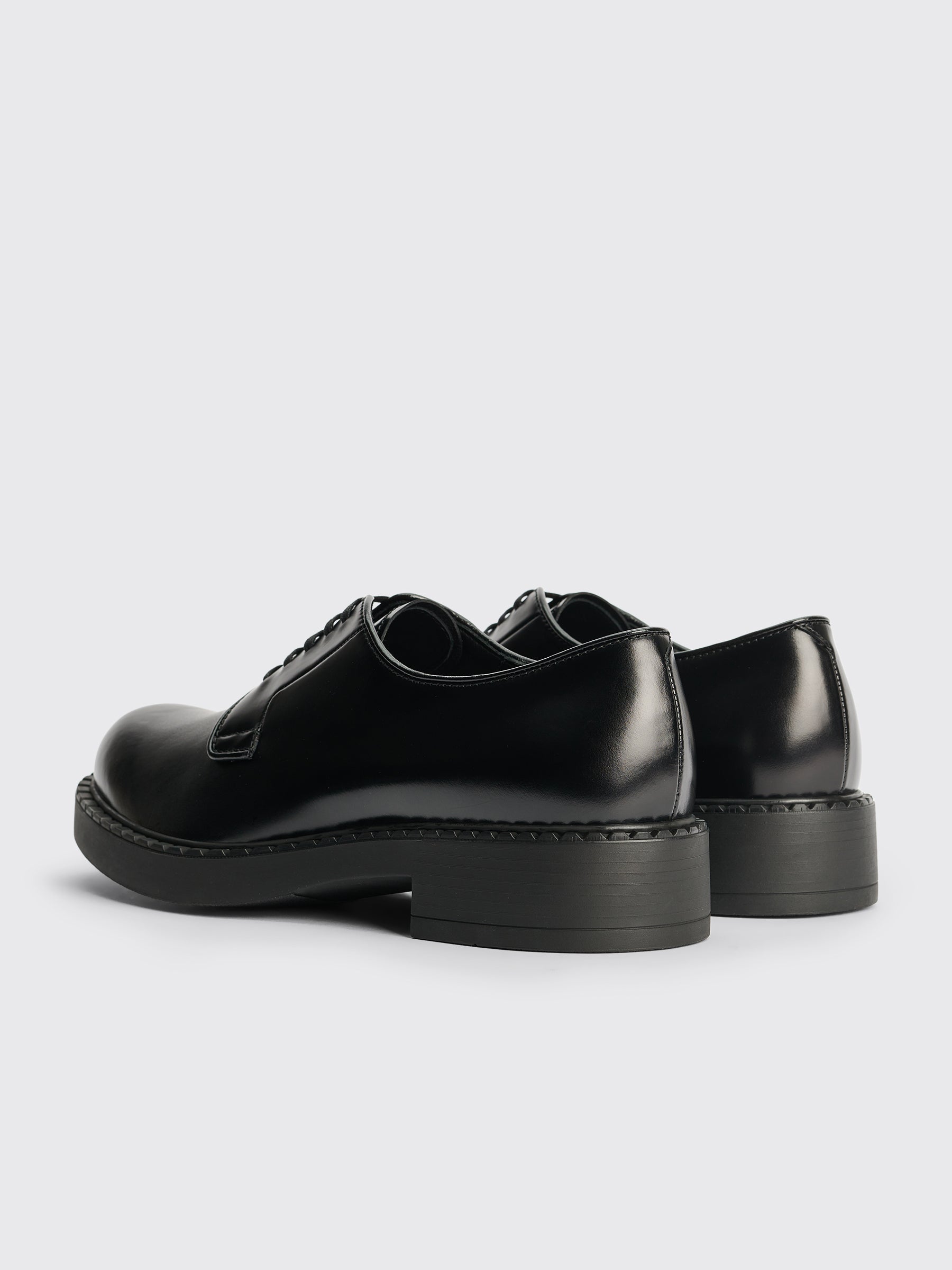 Prada Lace Up Derby Shoes Black