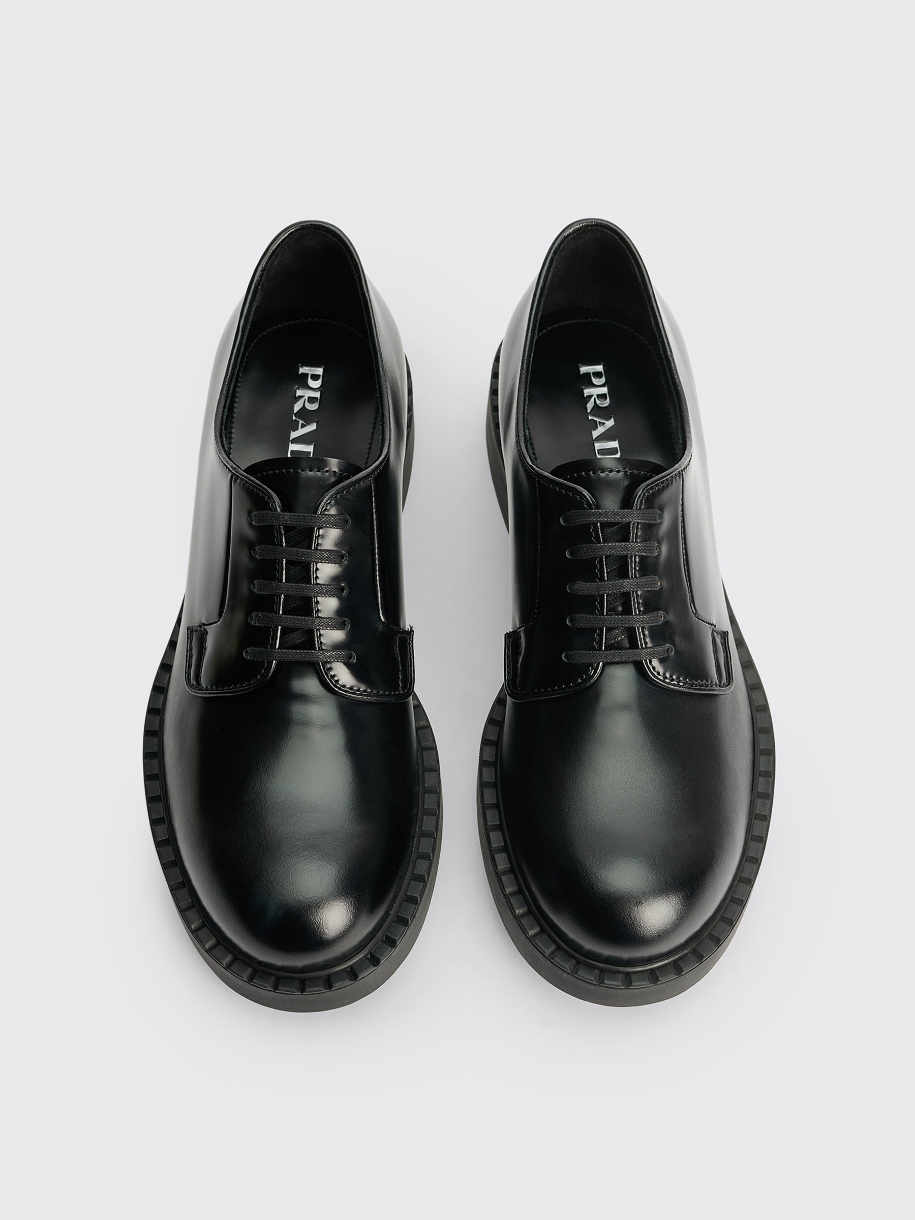 Prada Lace Up Derby Shoes Black