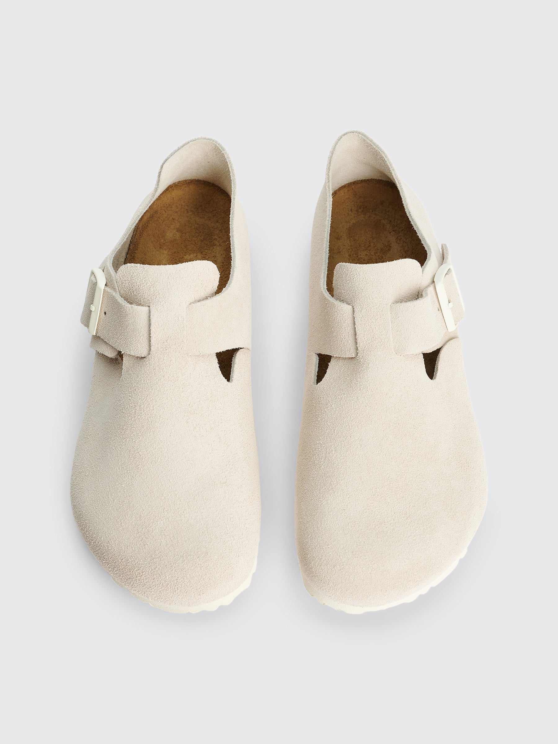 Birkenstock London Suede Sandals Antique White