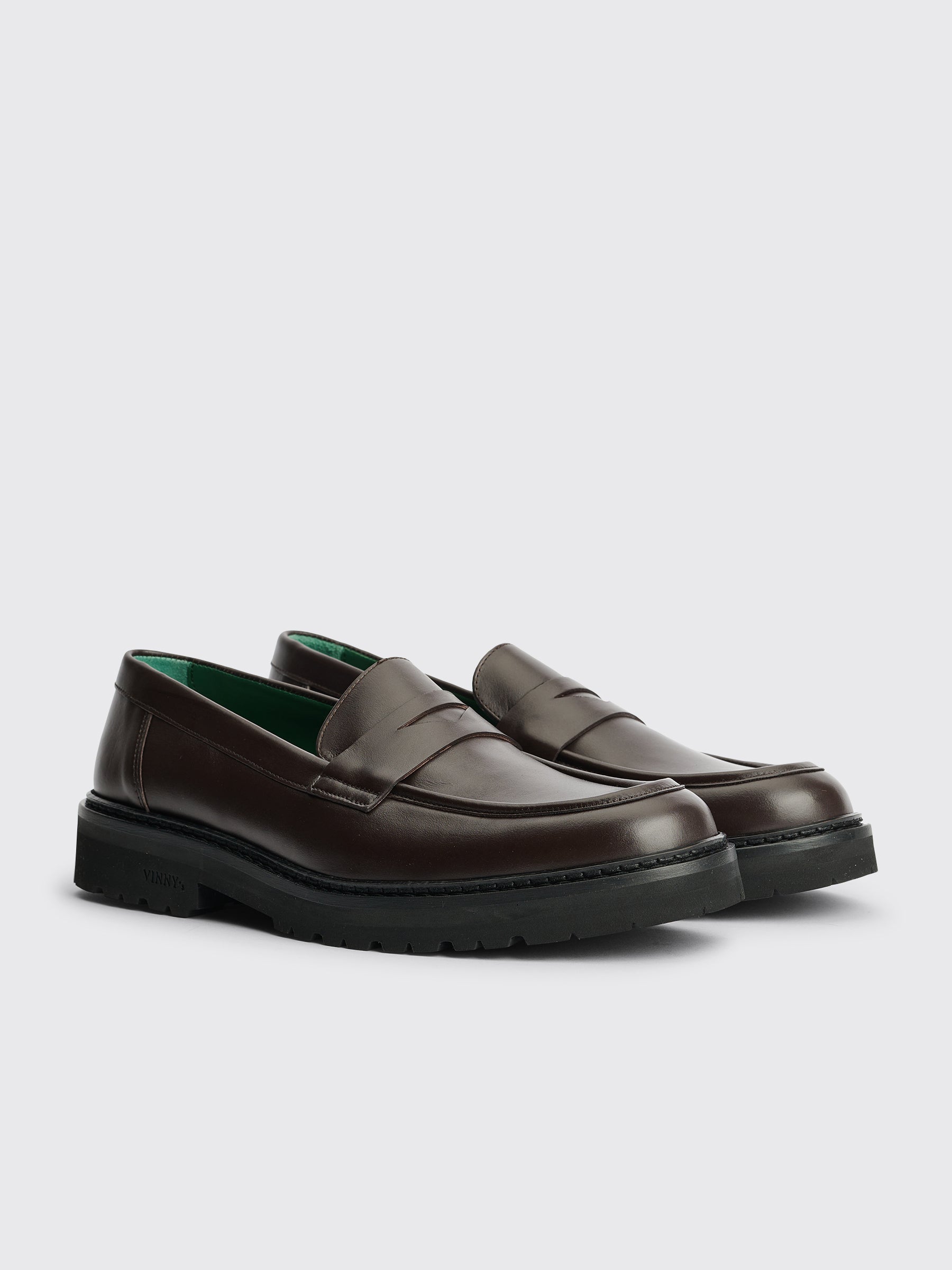 VINNY’s Richee Penny Loafer Crust Leather Brown