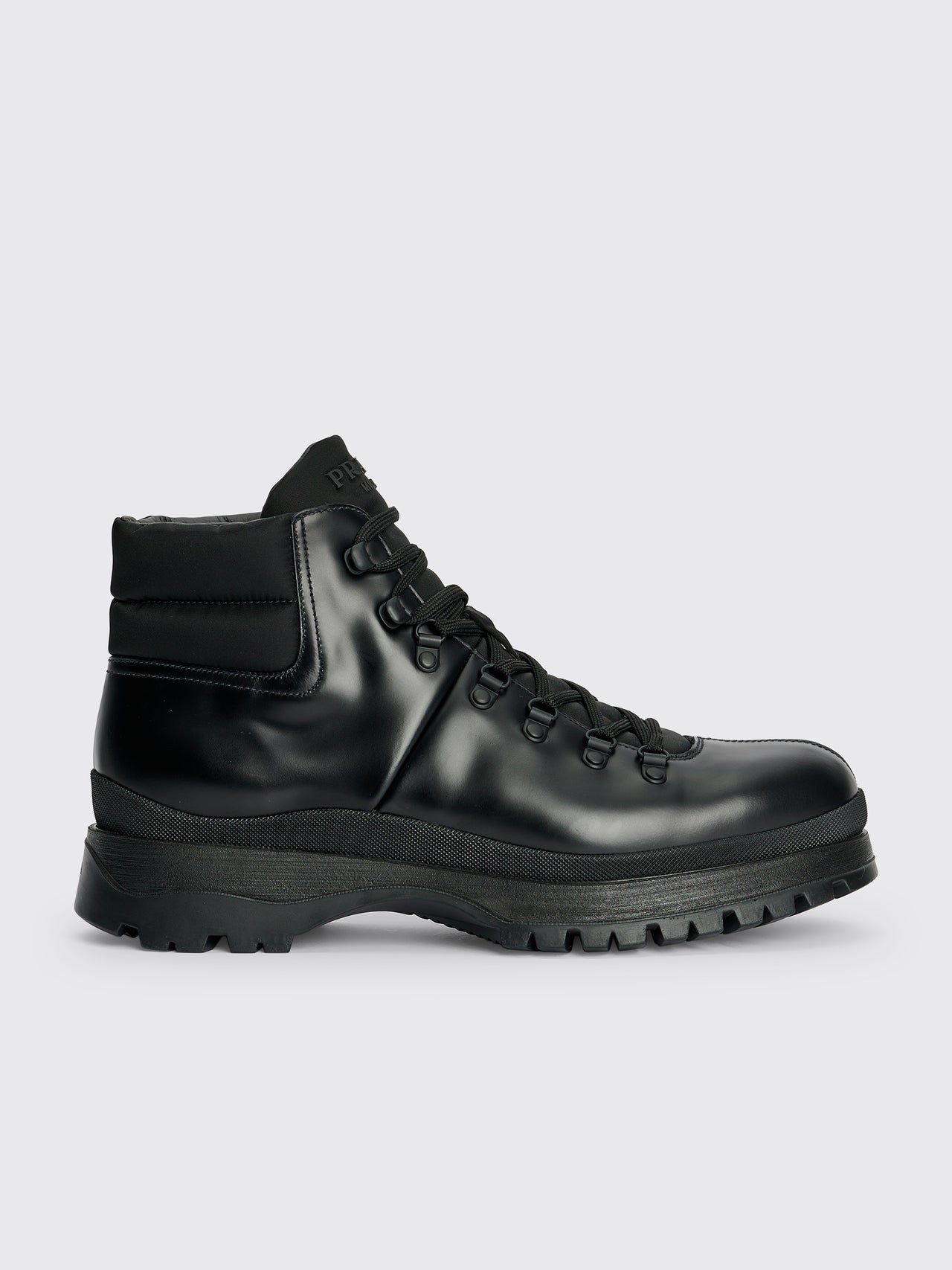 Prada Brixxen Leather Boots Black