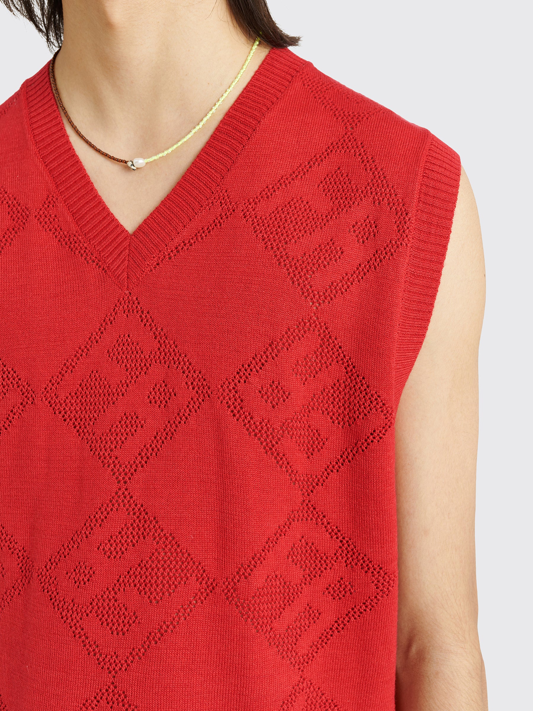 Fucking Awesome Letter Square Vest Red