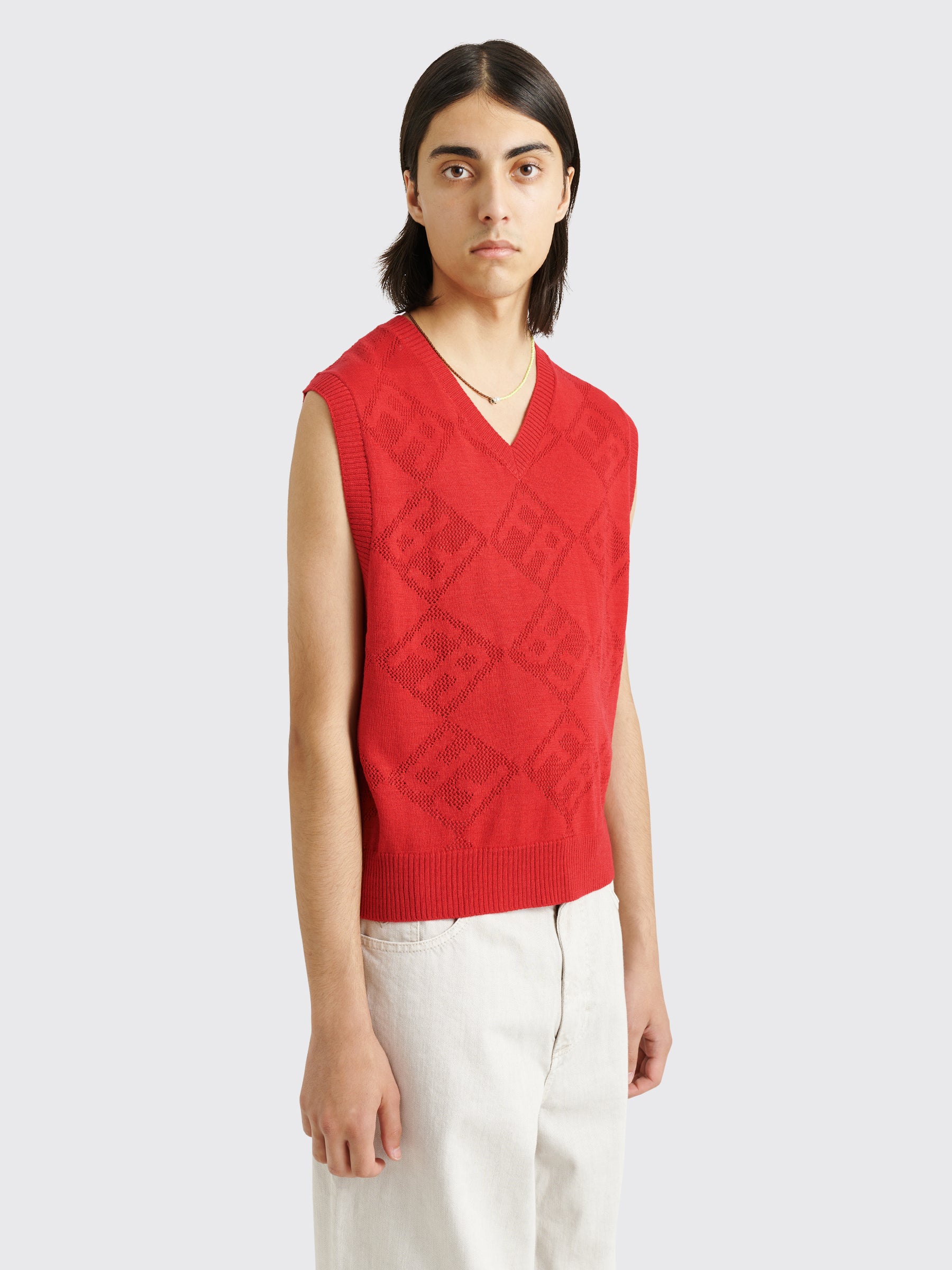 Fucking Awesome Letter Square Vest Red
