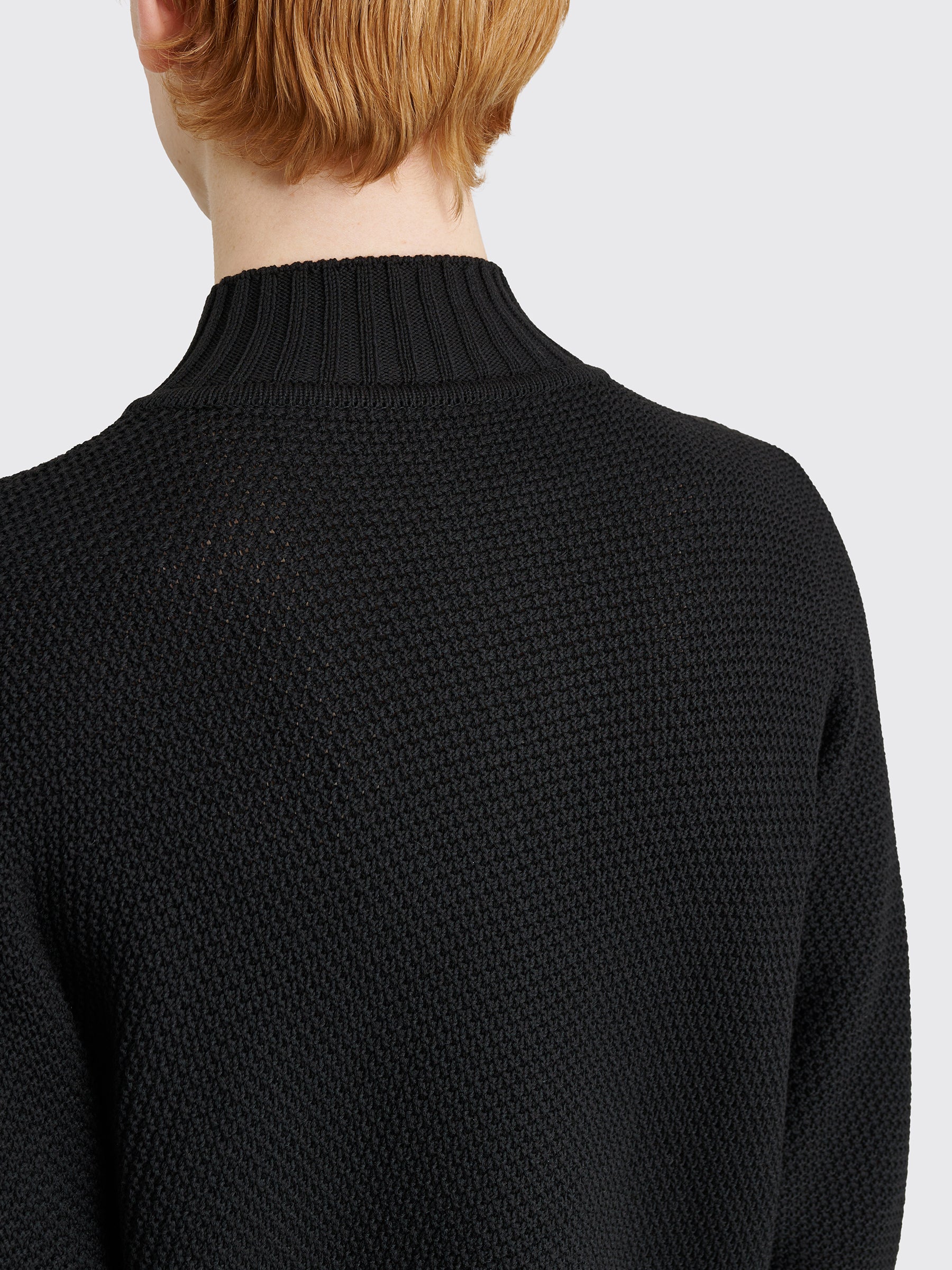 Homme Plissé Issey Miyake Rustic Knit Zip Sweater Black