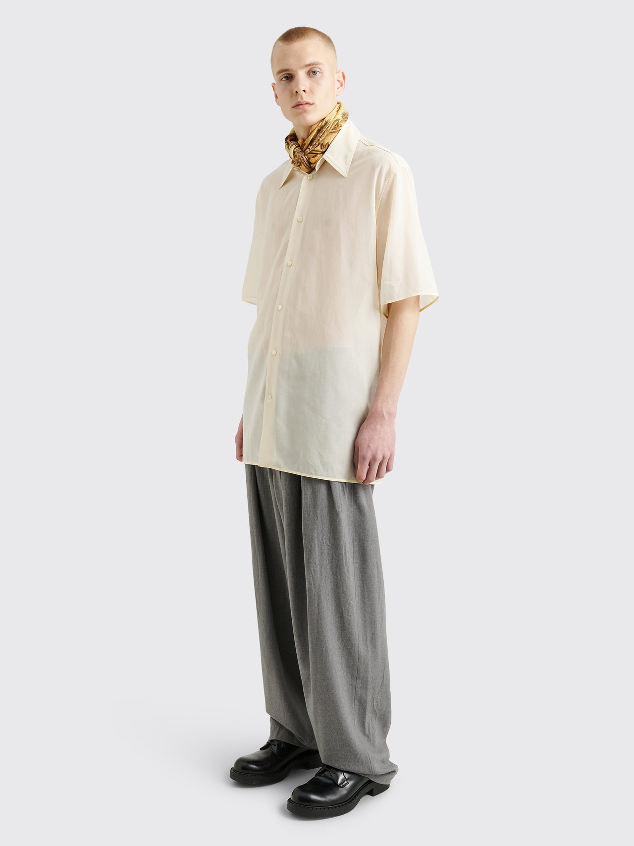 Jil Sander Relaxed Sheer Cotton Shirt Natural