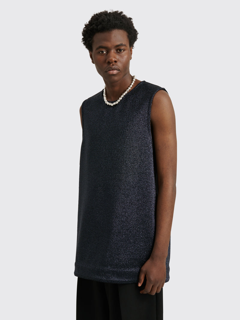 Jil Sander - metallic tank top night blue