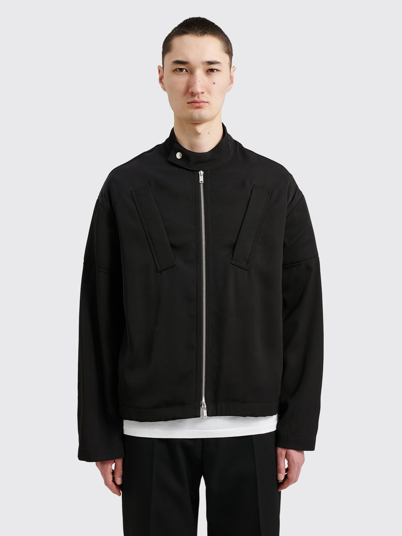 Jil Sander - zippered short blouson jacket black