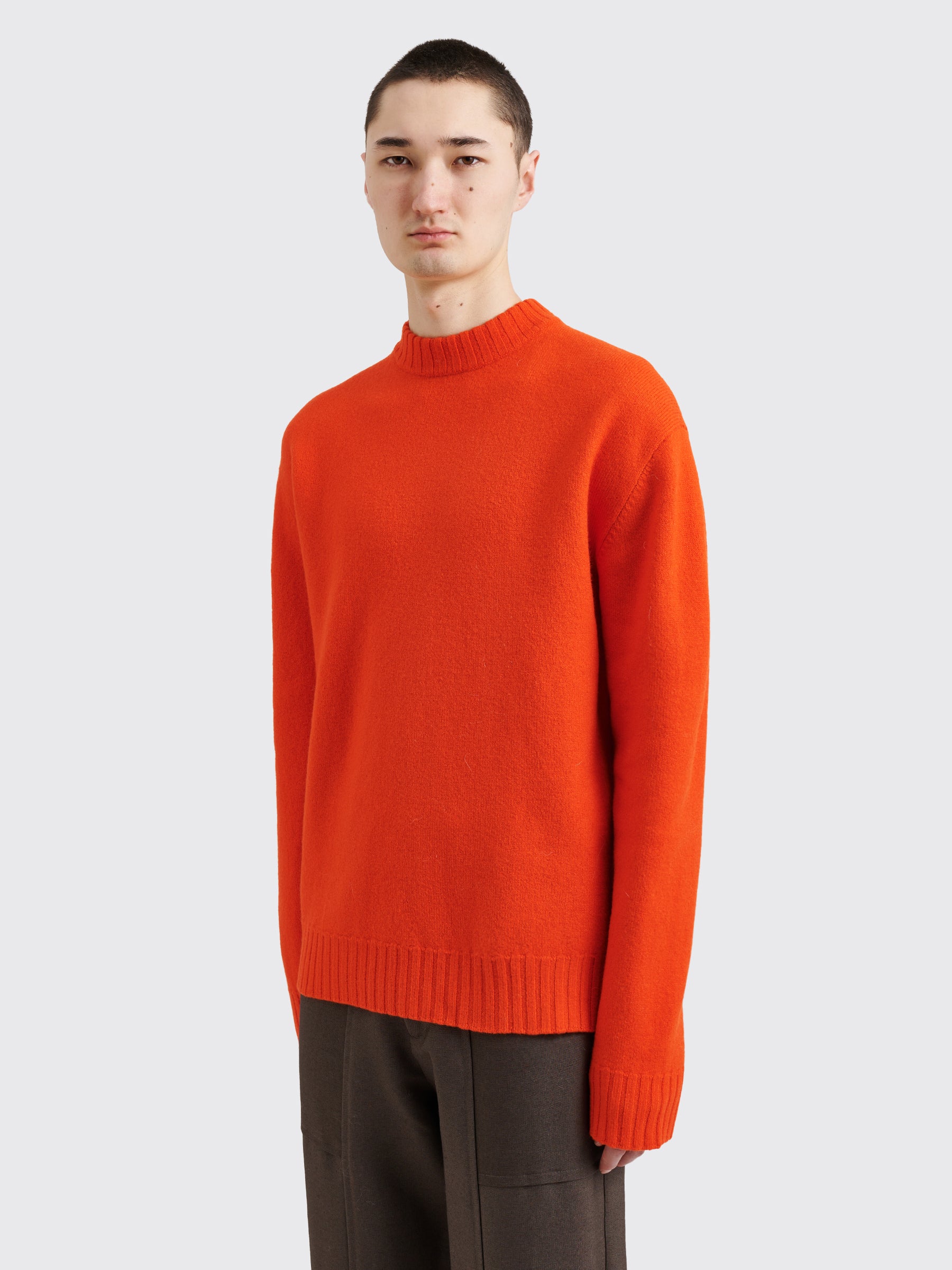 Jil Sander Boiled Fine Merino Wool Sweater Poppy
