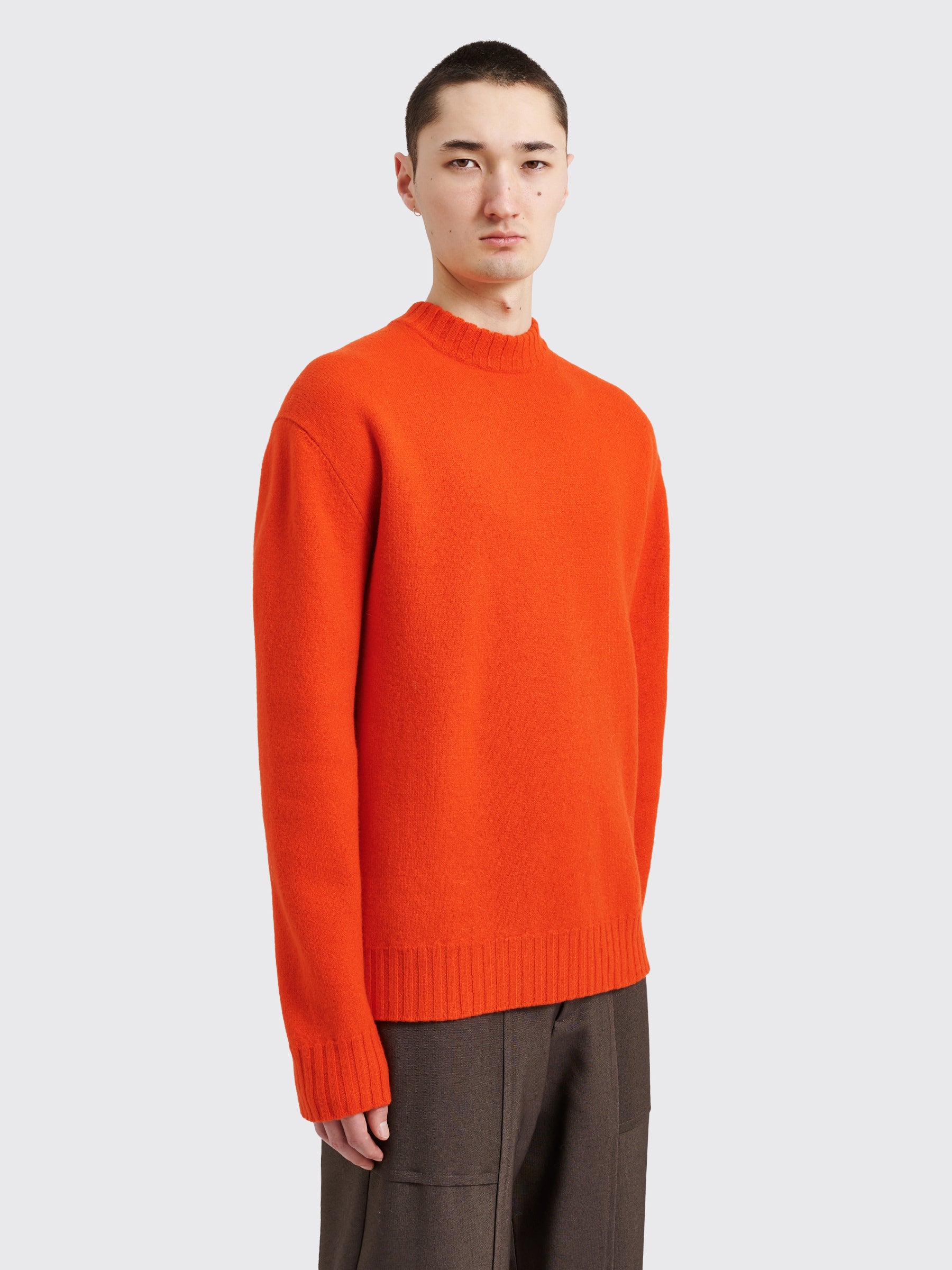 Jil Sander Boiled Fine Merino Wool Sweater Poppy