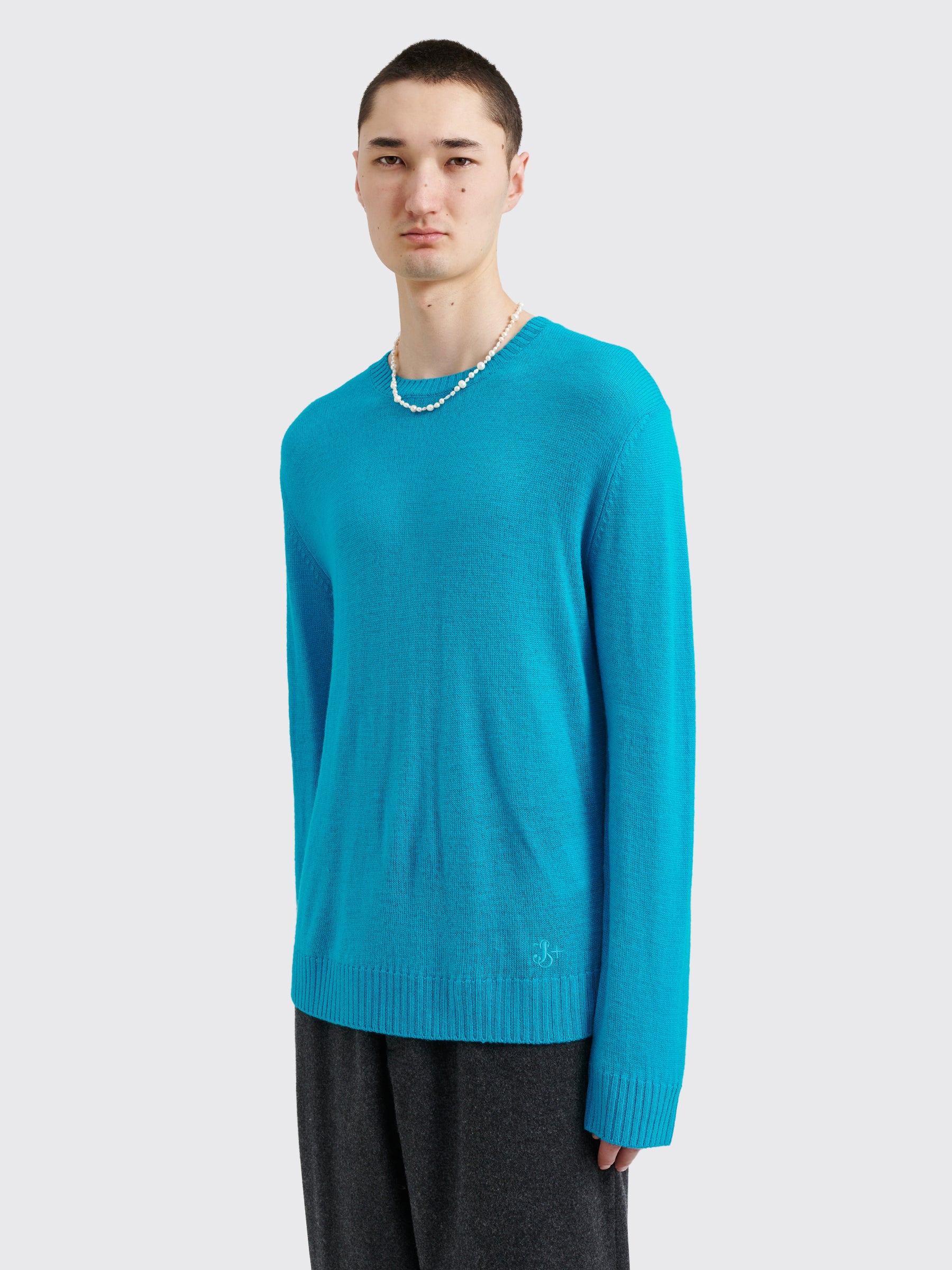 Jil Sander+ Extra Fine Virgin Wool Sweater Caraibi Blue