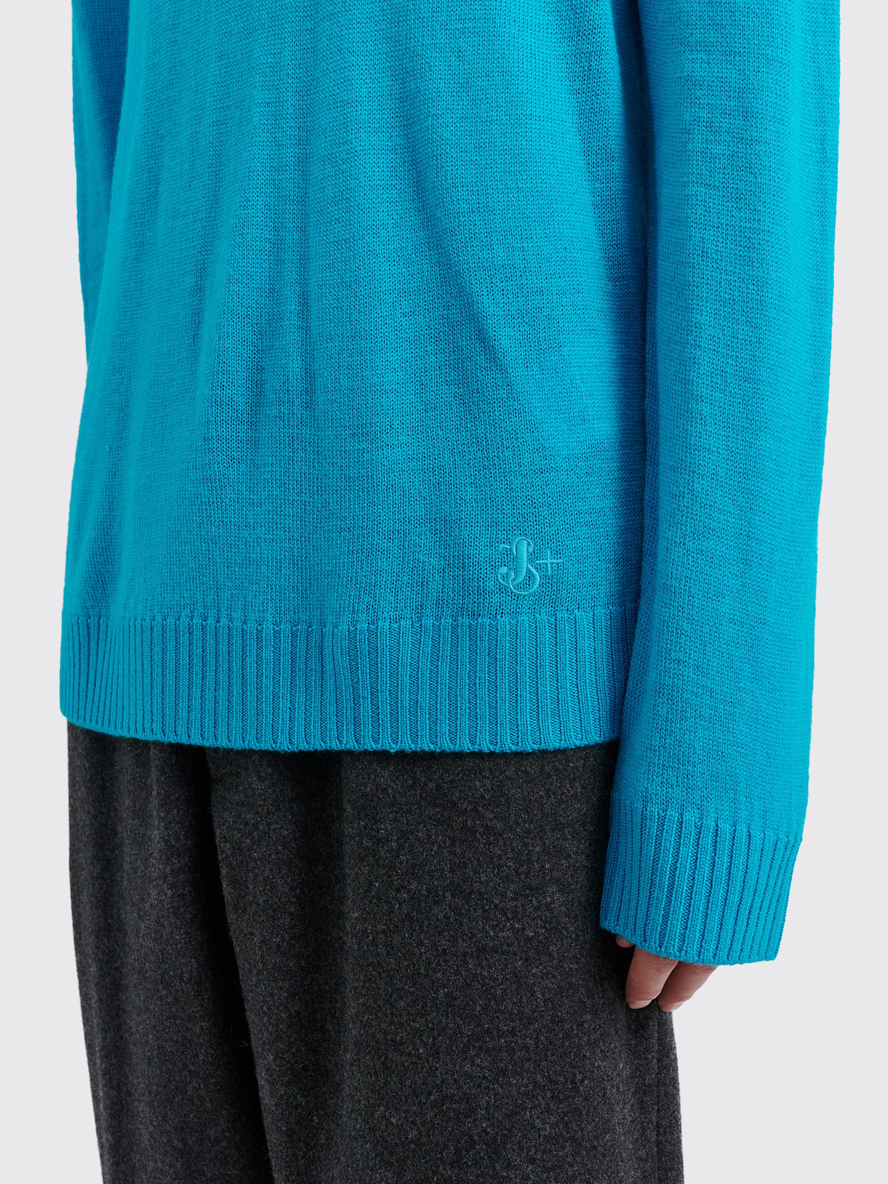 Jil Sander+ Extra Fine Virgin Wool Sweater Caraibi Blue