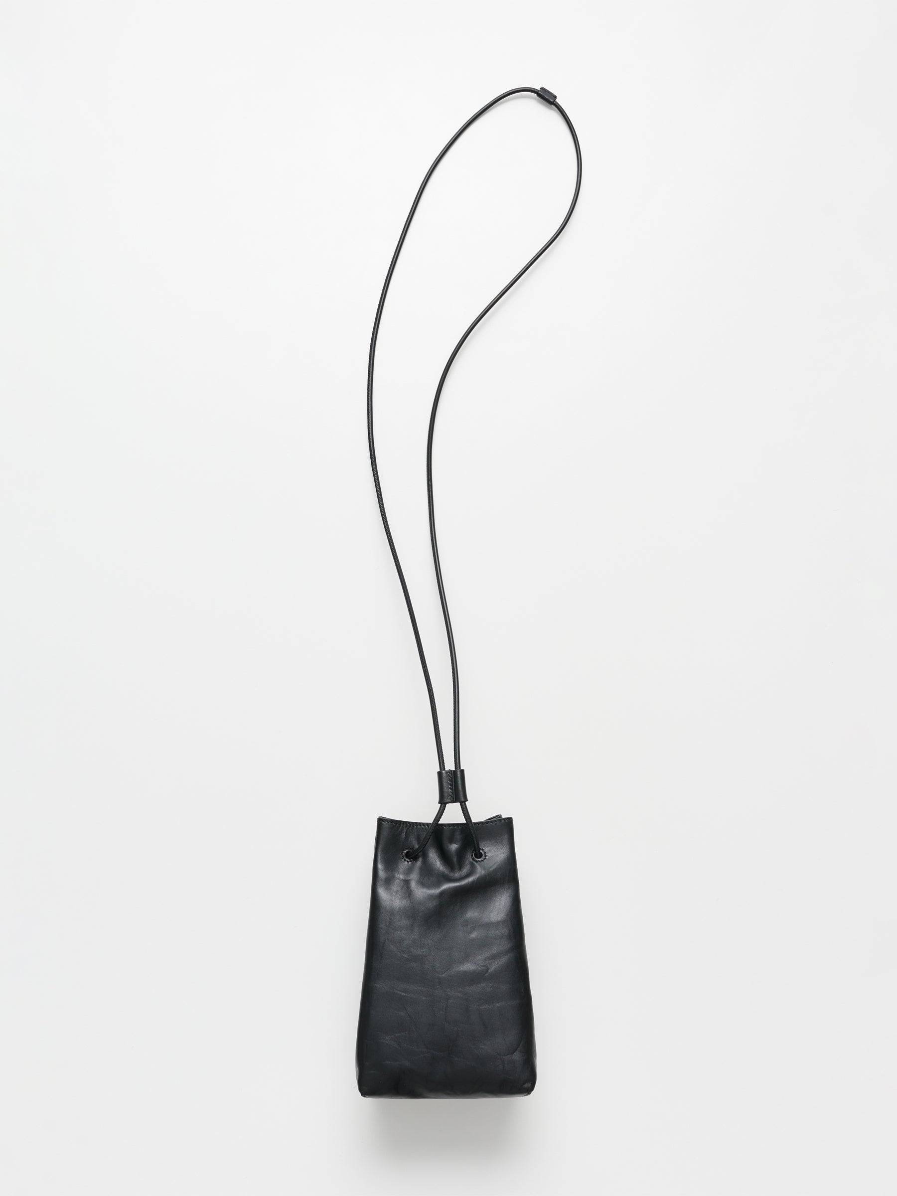 Jil Sander Folded Drawstring Bag Black