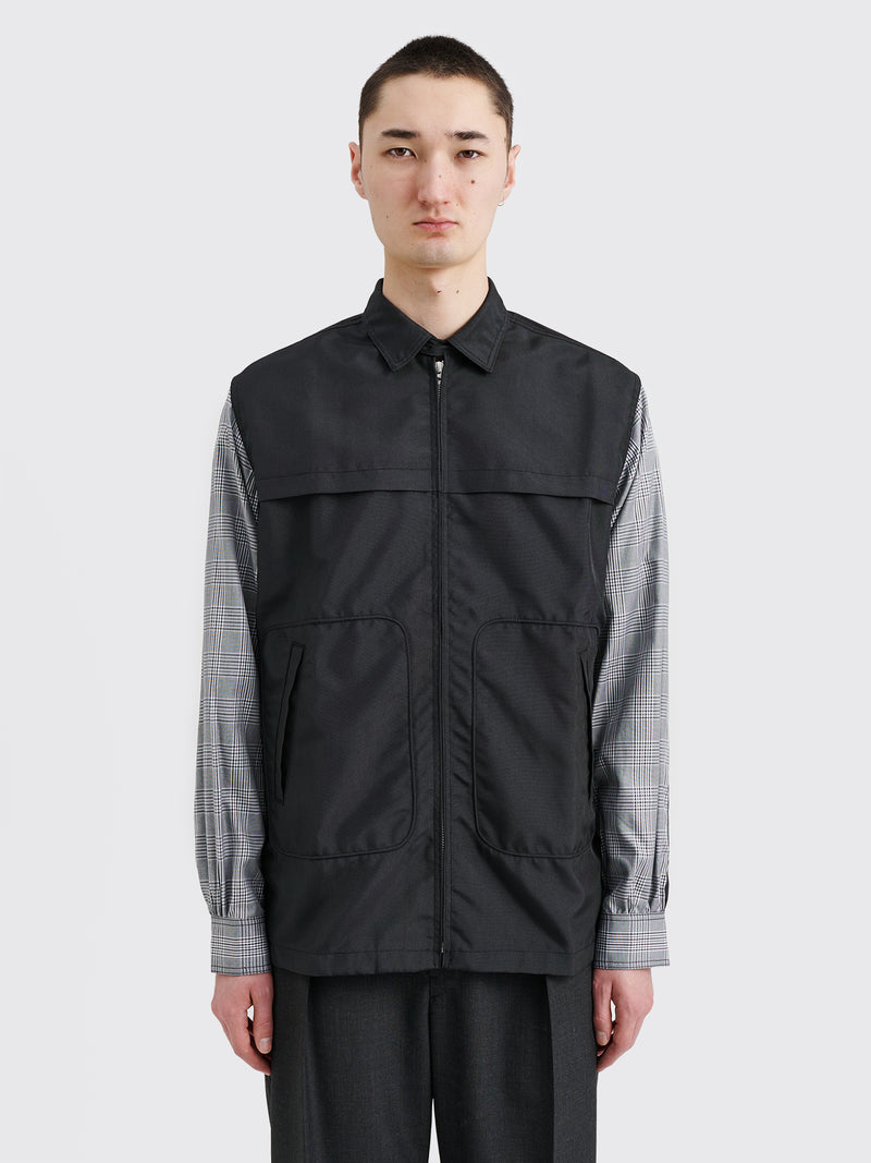 Comme des Garçons - Junya Watanabe MAN Plaid Panel Zip Shirt Black