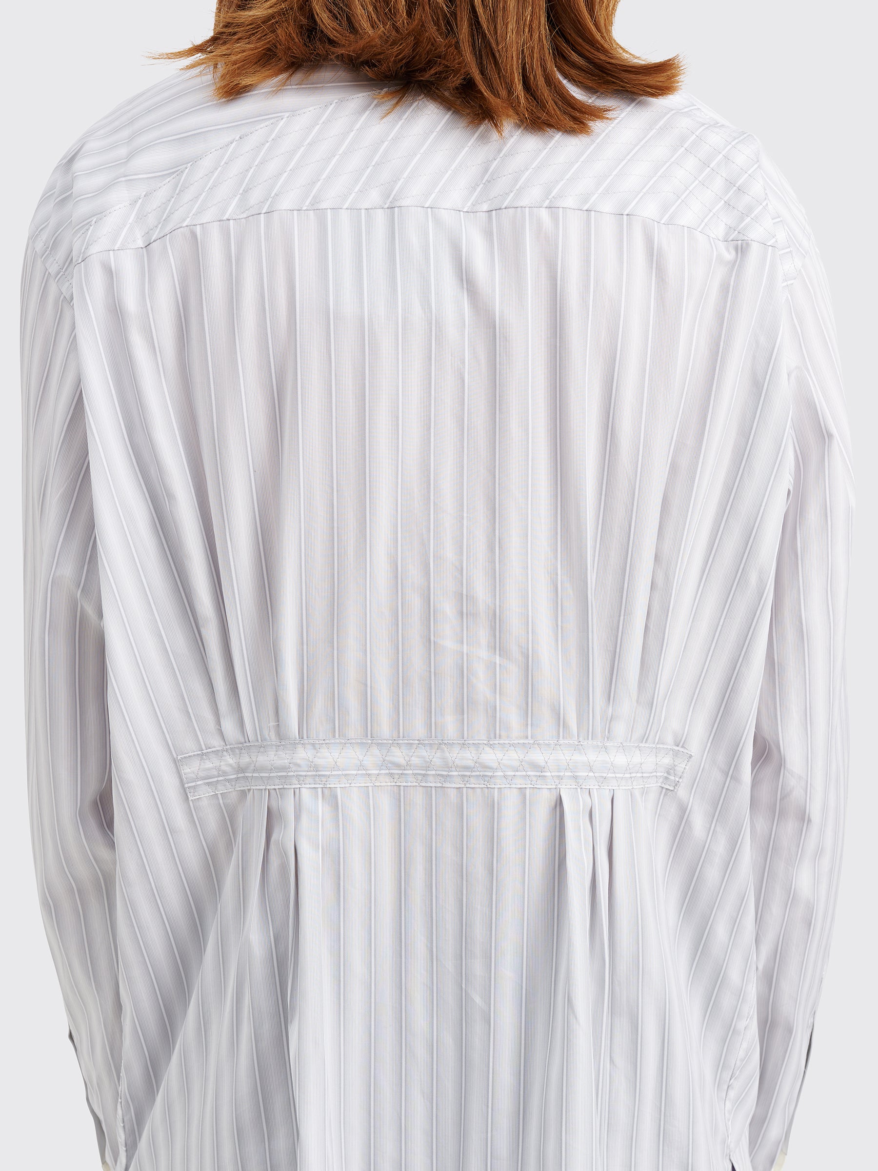 Kiko Kostadinov Aspasia Shirt Twill Light Grey Stripes