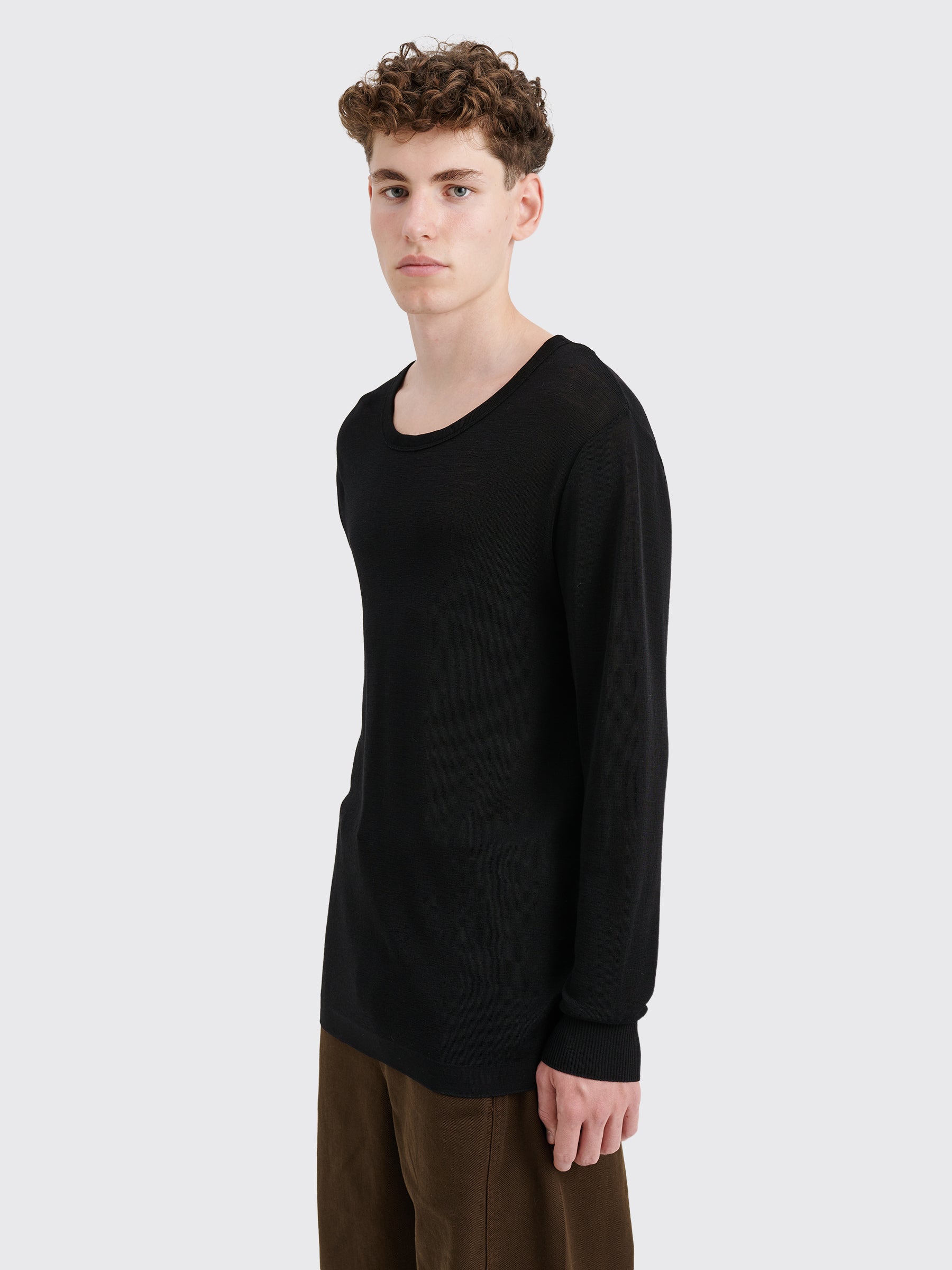 Lemaire Seamless Long Sleeve T-shirt Black