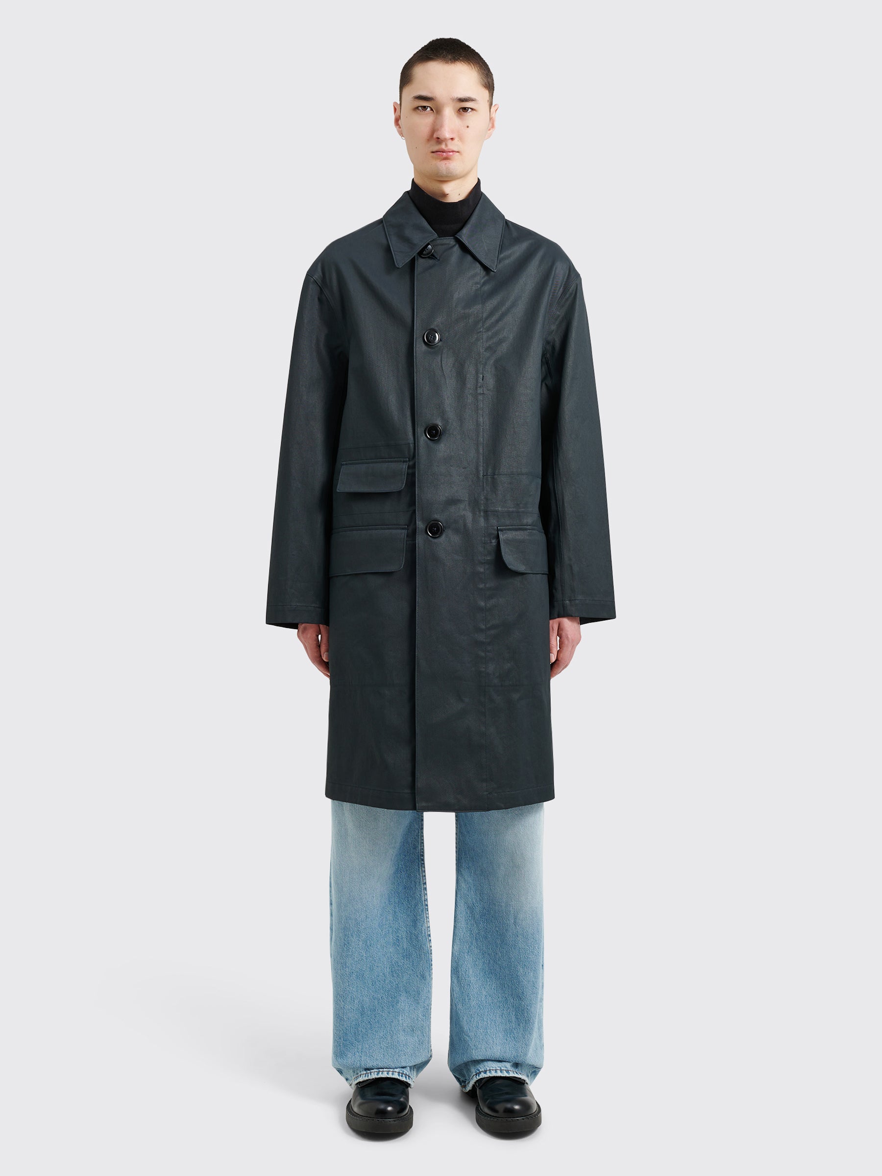 Lemaire Car Coat Midnight Green