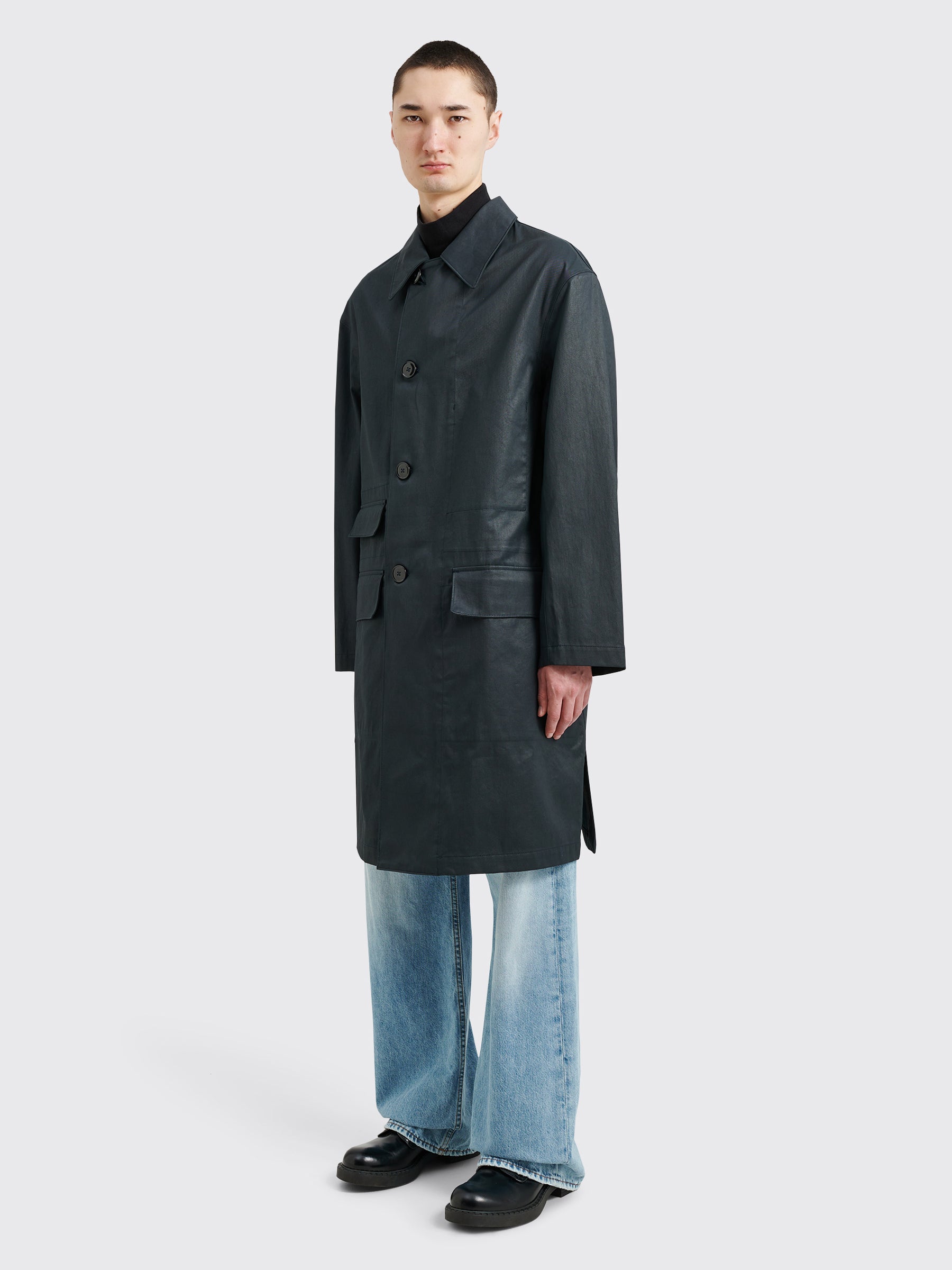 Lemaire Car Coat Midnight Green