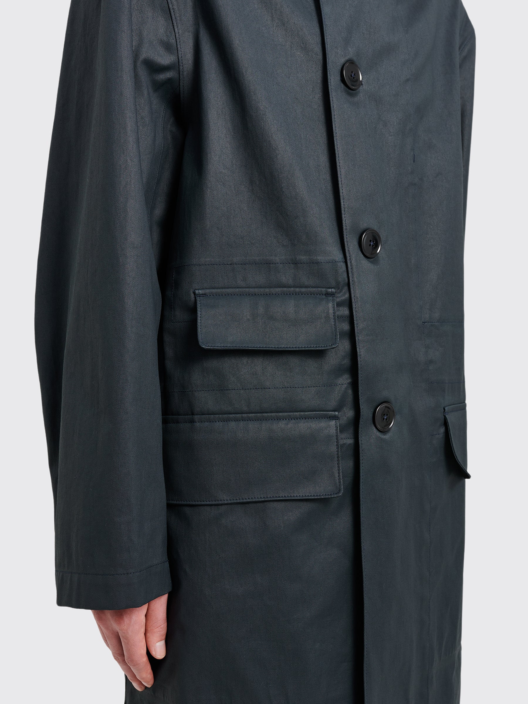 Lemaire Car Coat Midnight Green