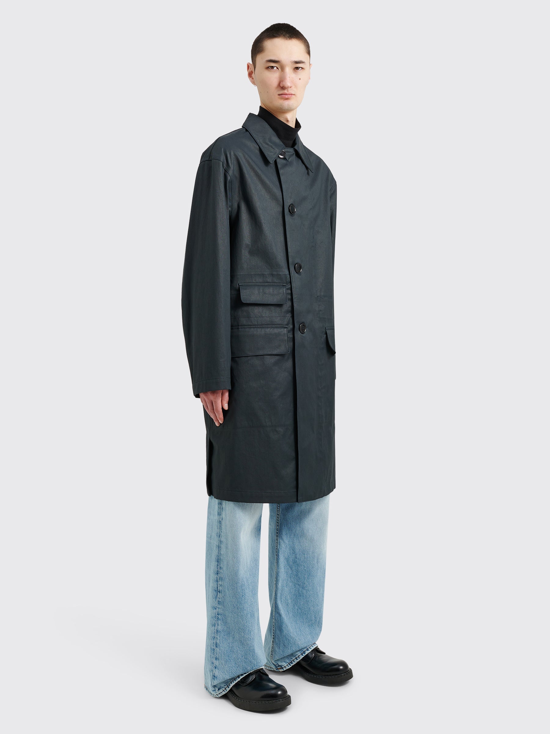 Lemaire Car Coat Midnight Green