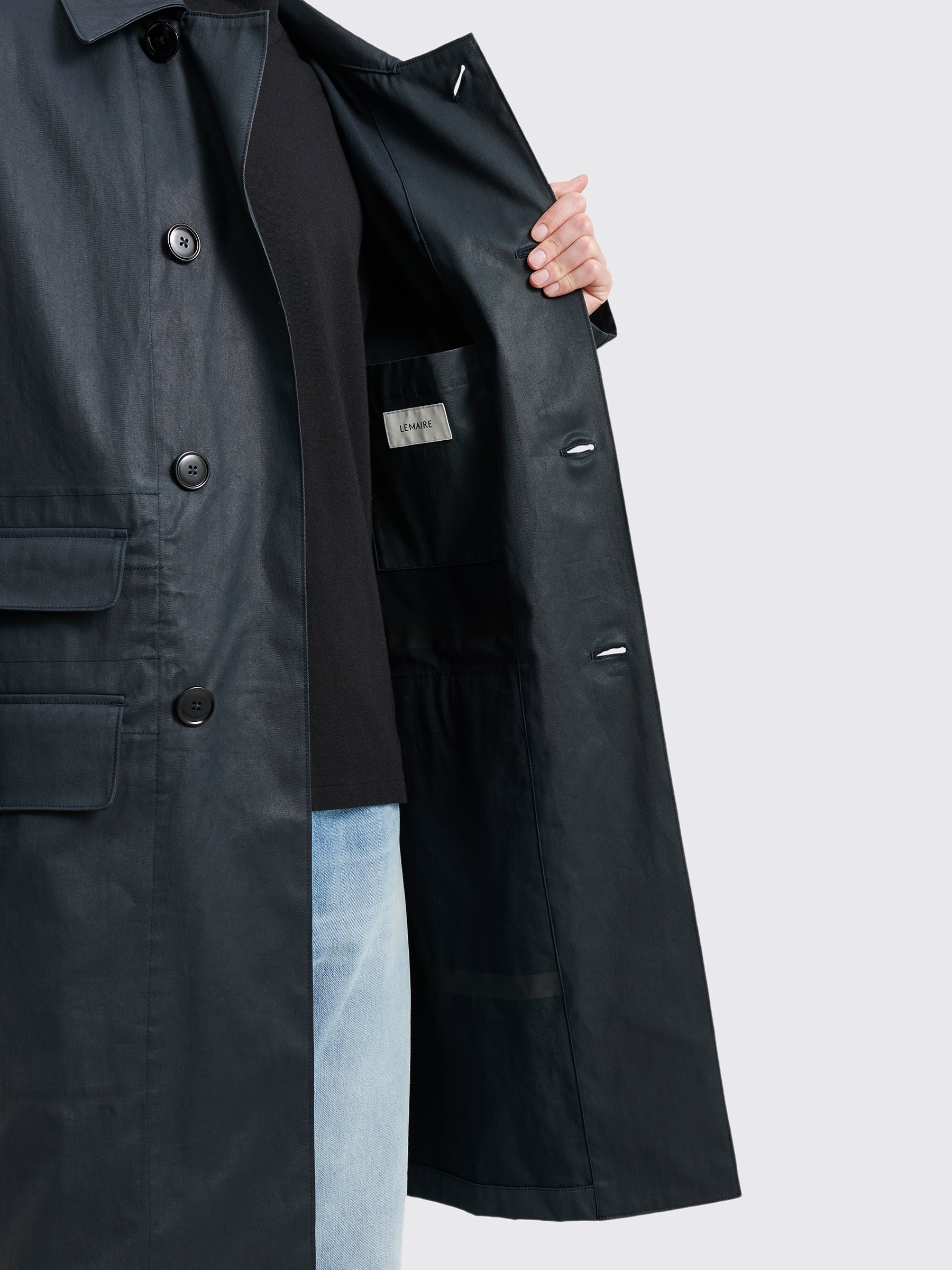 Lemaire Car Coat Midnight Green