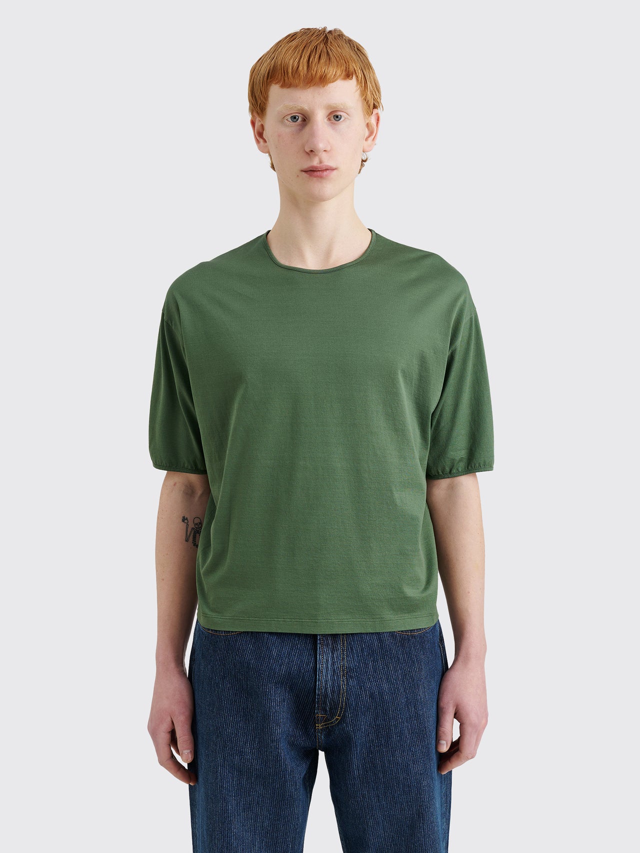 Lemaire Short Sleeve Relaxed Tee Smoky Green