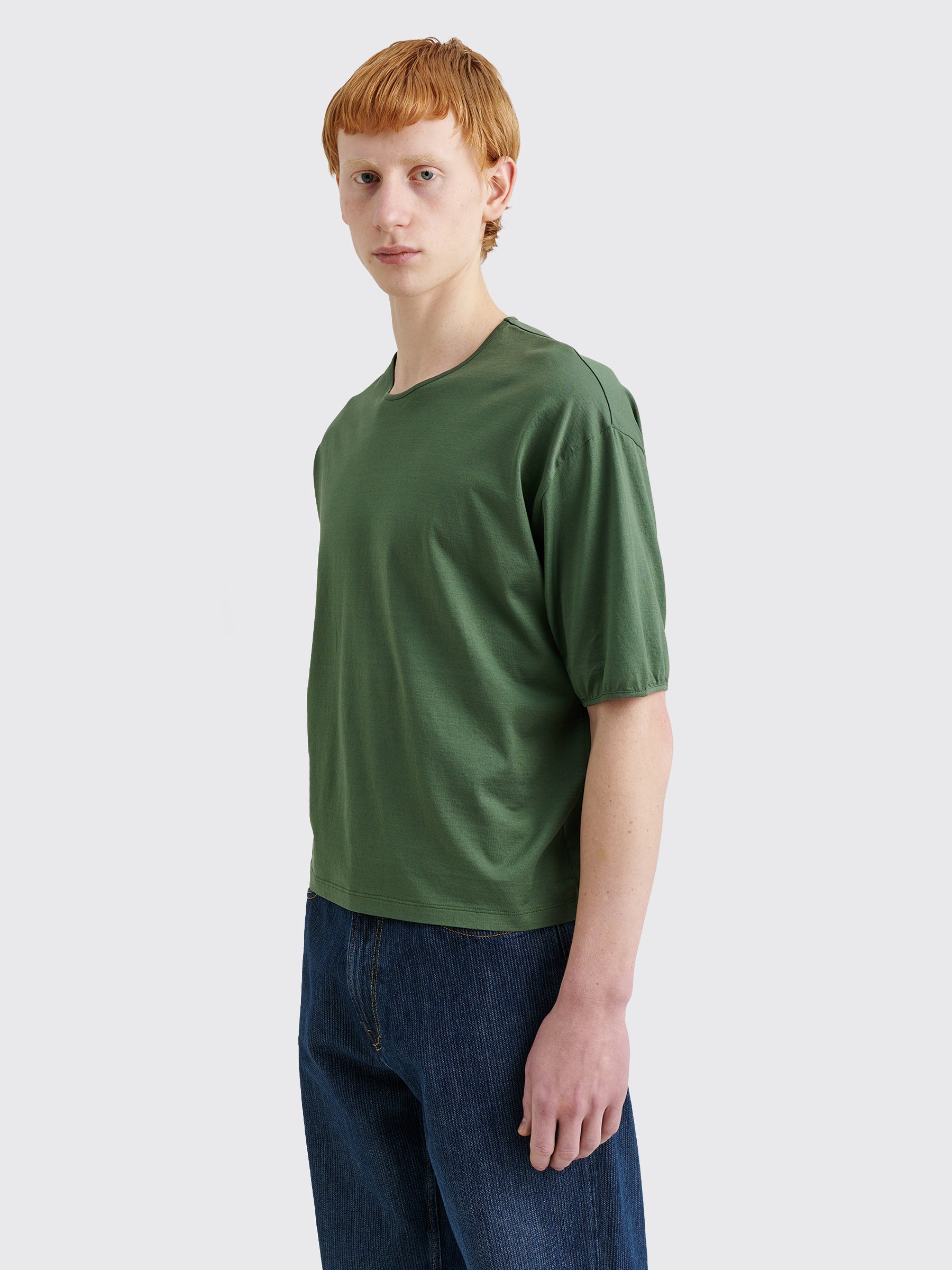 Lemaire Short Sleeve Relaxed Tee Smoky Green