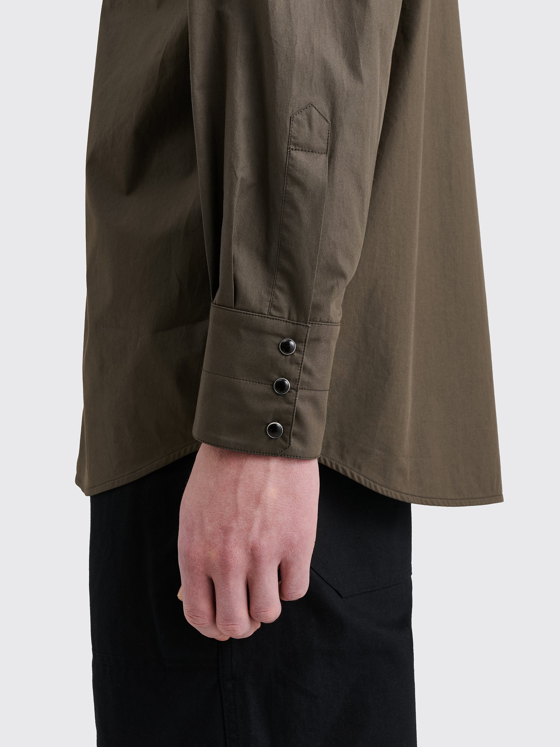 Lemaire Western Shirt With Snaps Espresso