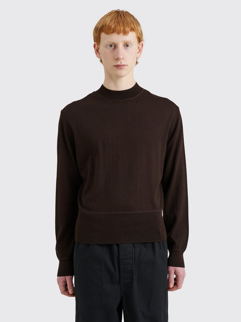 Lemaire - mock neck jumper pecan brown