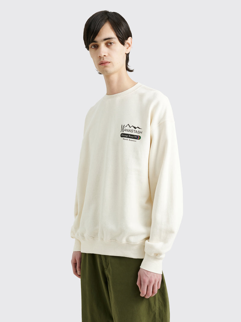 Manastash - cascade sweatshirt “hemp tour” natural white