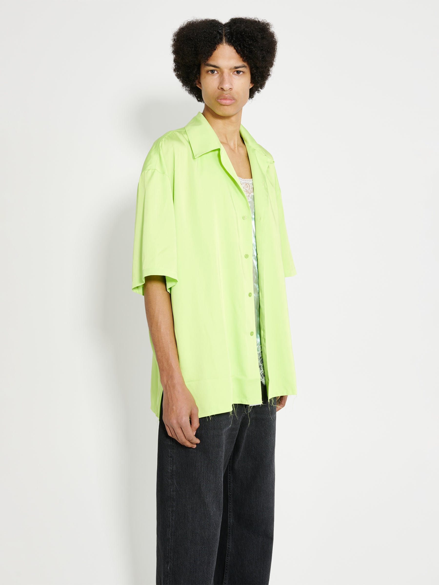 Martine Rose Camisole Shirt Lime / Iridescent
