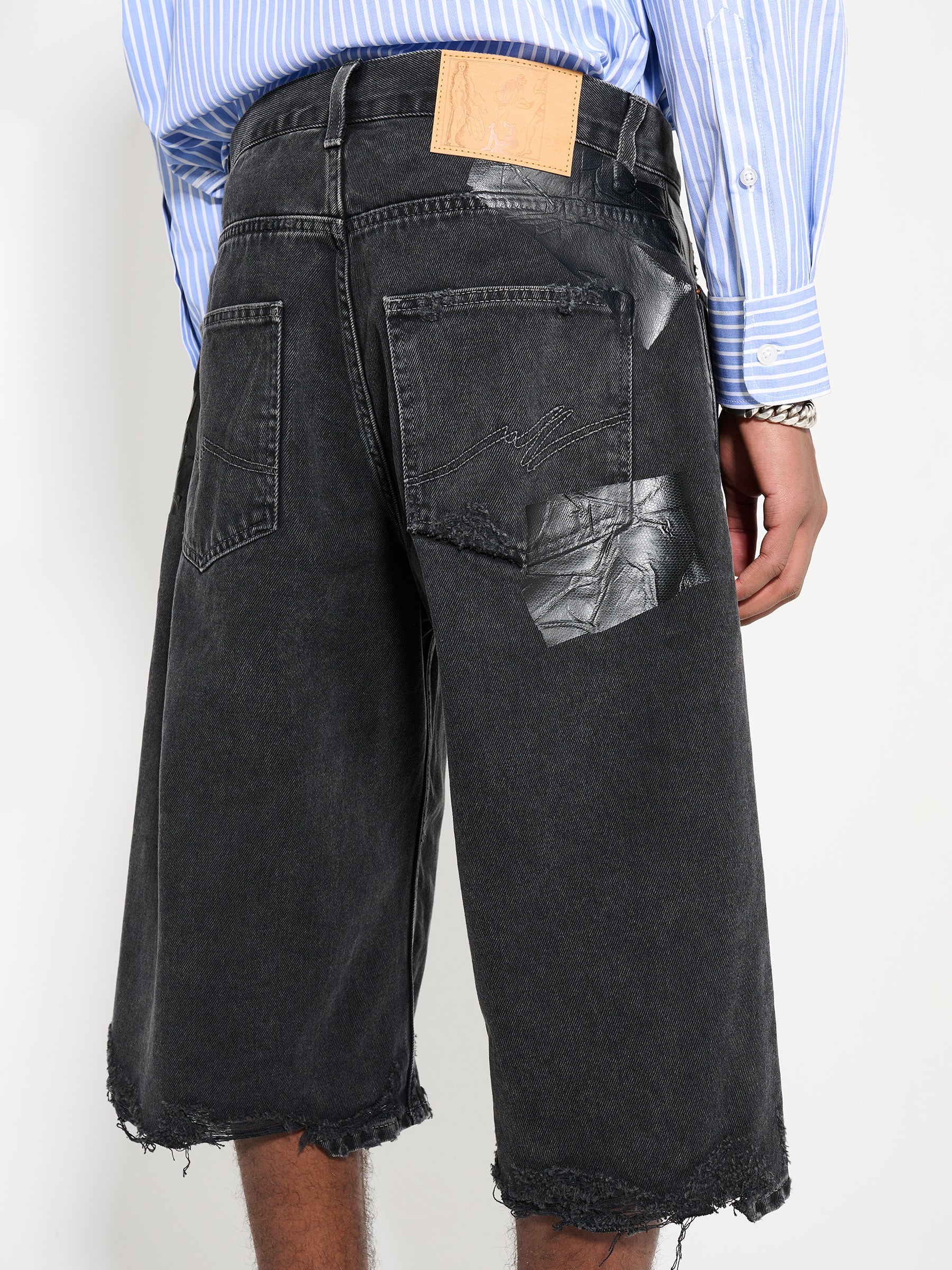 Martine Rose Jean Short Black Wash / Gaffer Tape