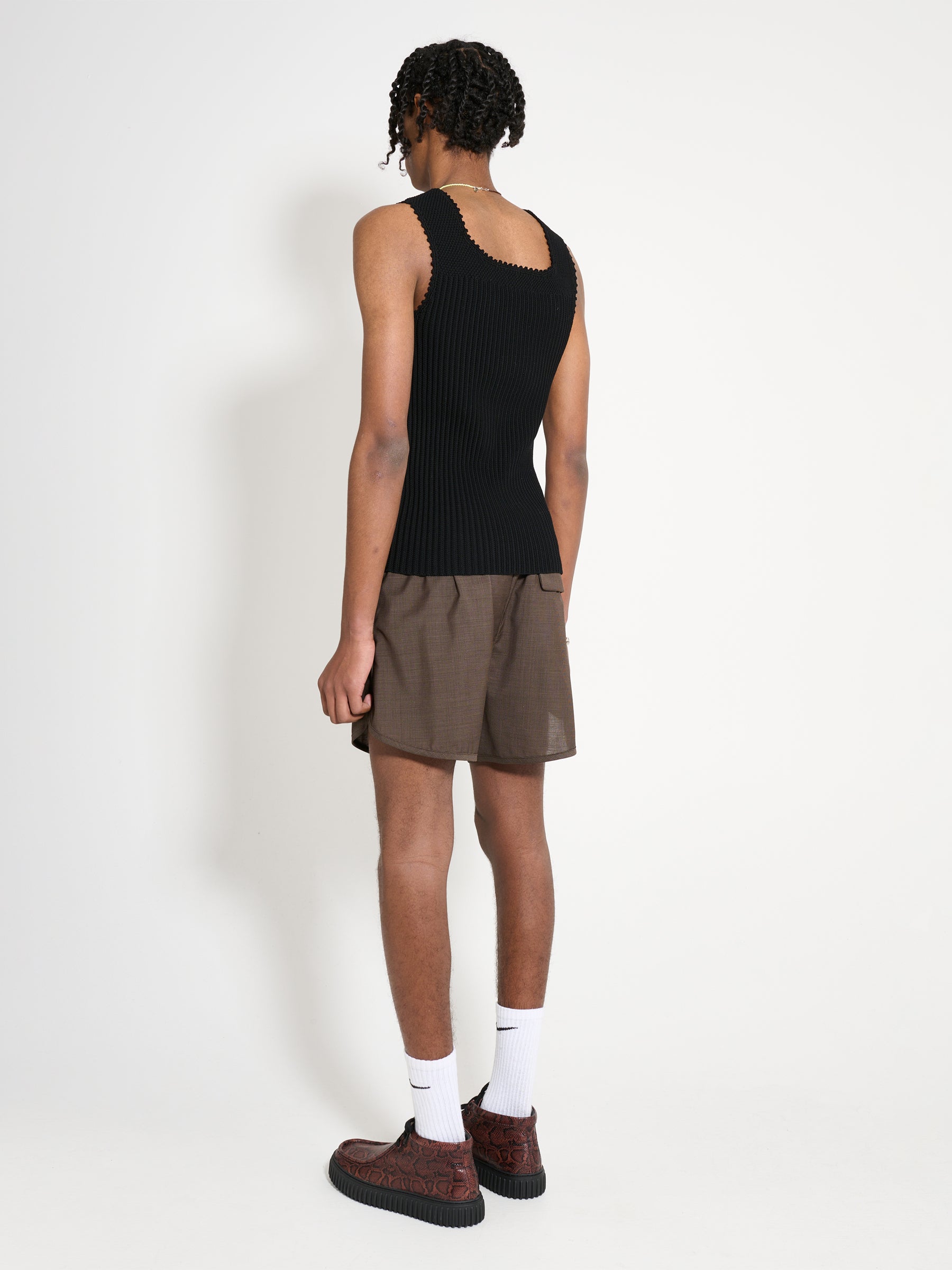 Martine Rose Tailored Gym Short Brown Houndstooth