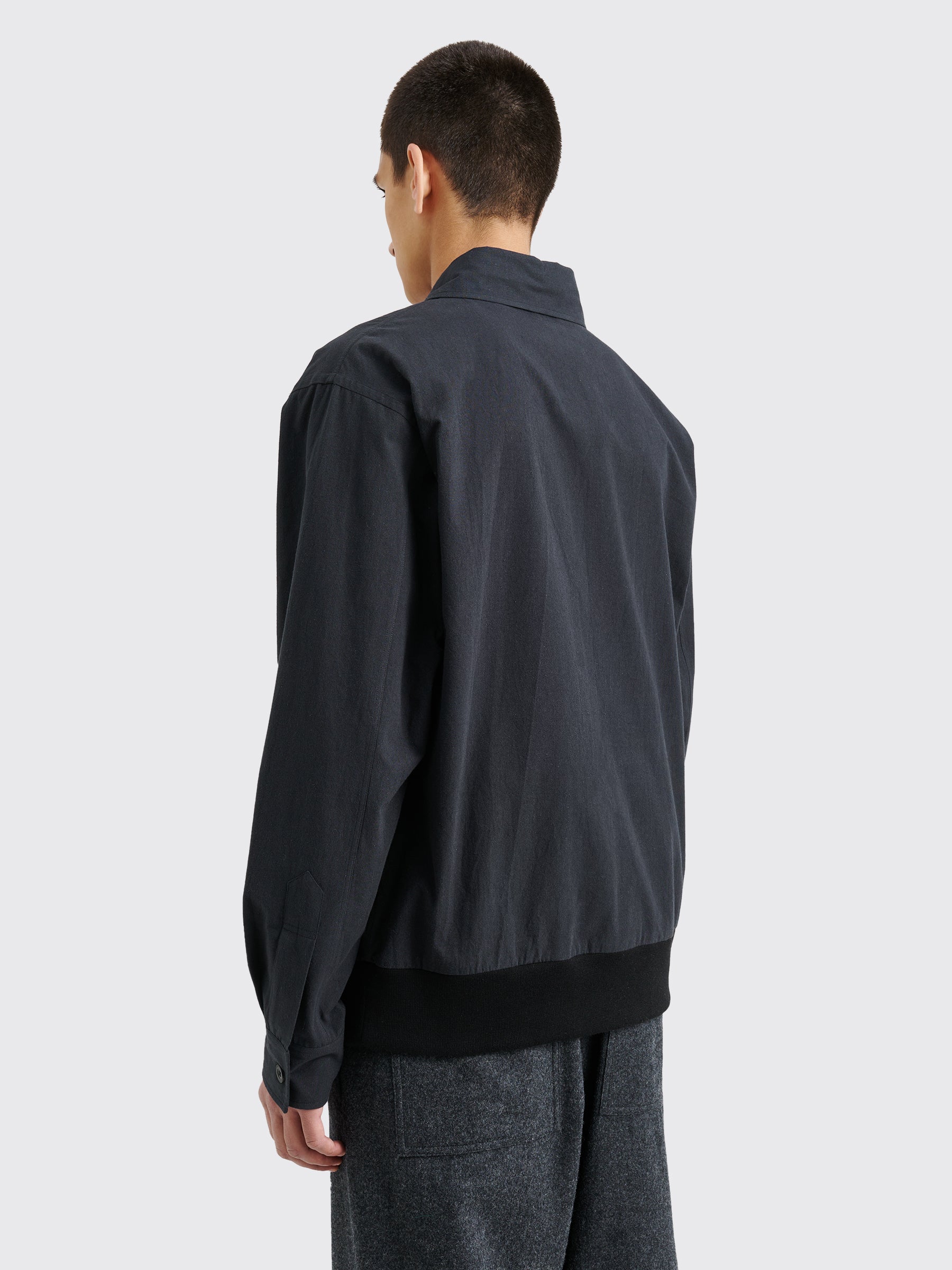 Margaret Howell Pull Over Shirt Yarn Dye Plainweave Black