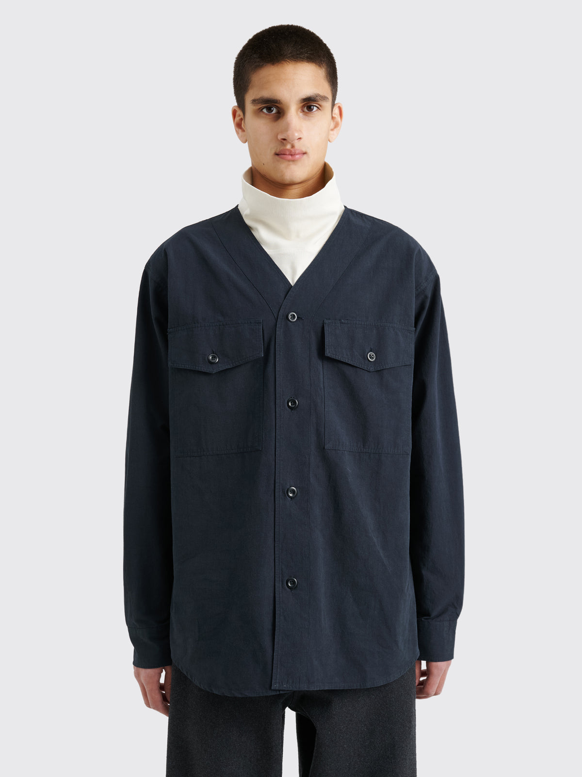 Margaret Howell MHL Scout Shirt Linen Plainweave Ink – Très Bien