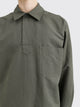 Margaret Howell Pull Over Shirt Light Cotton Linen Twill Grey Green