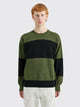 Margaret Howell MHL Block Stripe Jumper Dry Cotton Green / Black