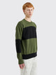 Margaret Howell MHL Block Stripe Jumper Dry Cotton Green / Black