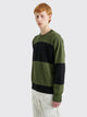 Margaret Howell MHL Block Stripe Jumper Dry Cotton Green / Black